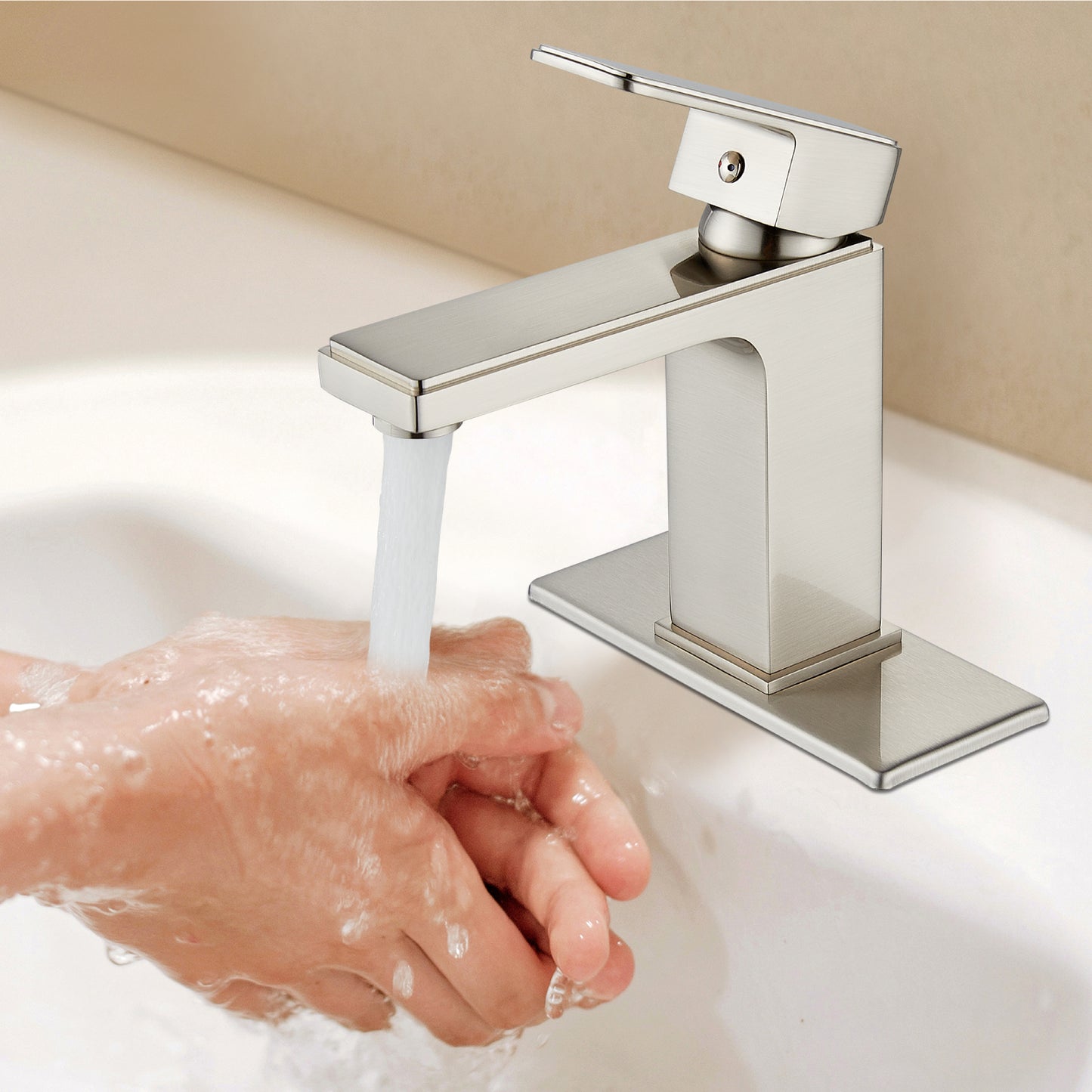 
                  
                    Midanya Bathroom Sink Faucet 1 Hole Single Handle Deck Mount Lavatory Mixer Tap Include Pop Up Drain with Overflow One Lever Commercial
                  
                