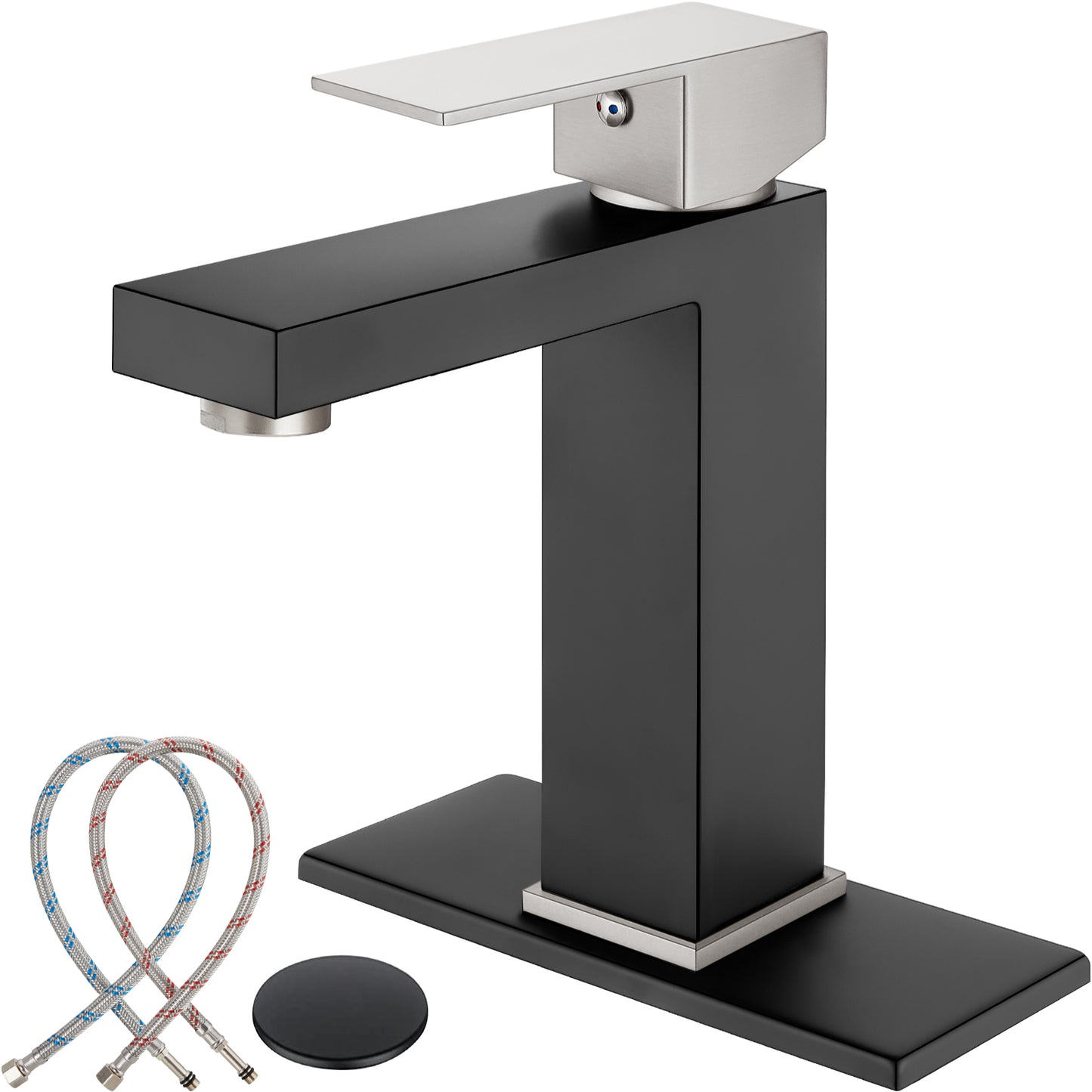 
                  
                    Midanya Bathroom Sink Faucet 1 Hole Single Handle Deck Mount Lavatory Mixer Tap with Cover Plate and Pop-up Drain One Lever Stainless Steel SUS304 Commercial
                  
                