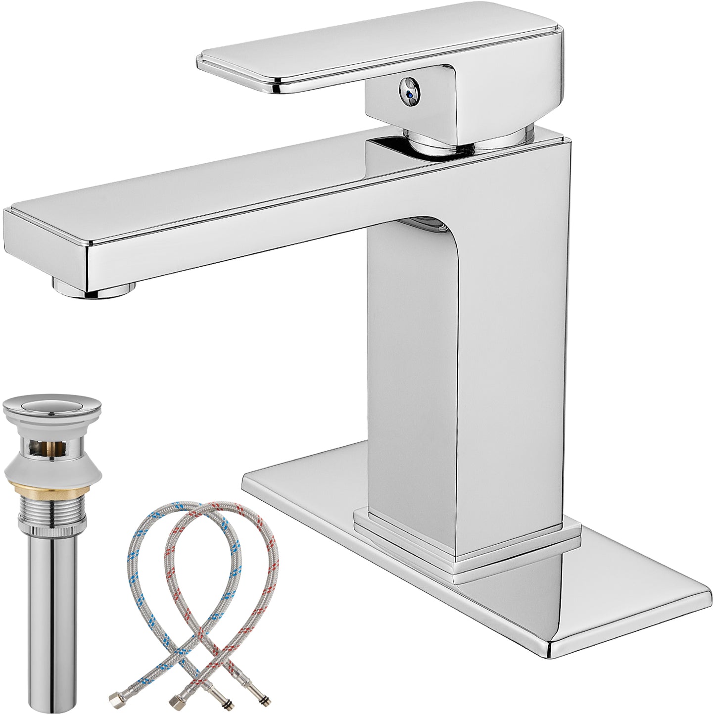 
                  
                    Midanya Bathroom Sink Faucet 1 Hole Single Handle Deck Mount Lavatory Mixer Tap Include Pop Up Drain with Overflow One Lever Commercial
                  
                