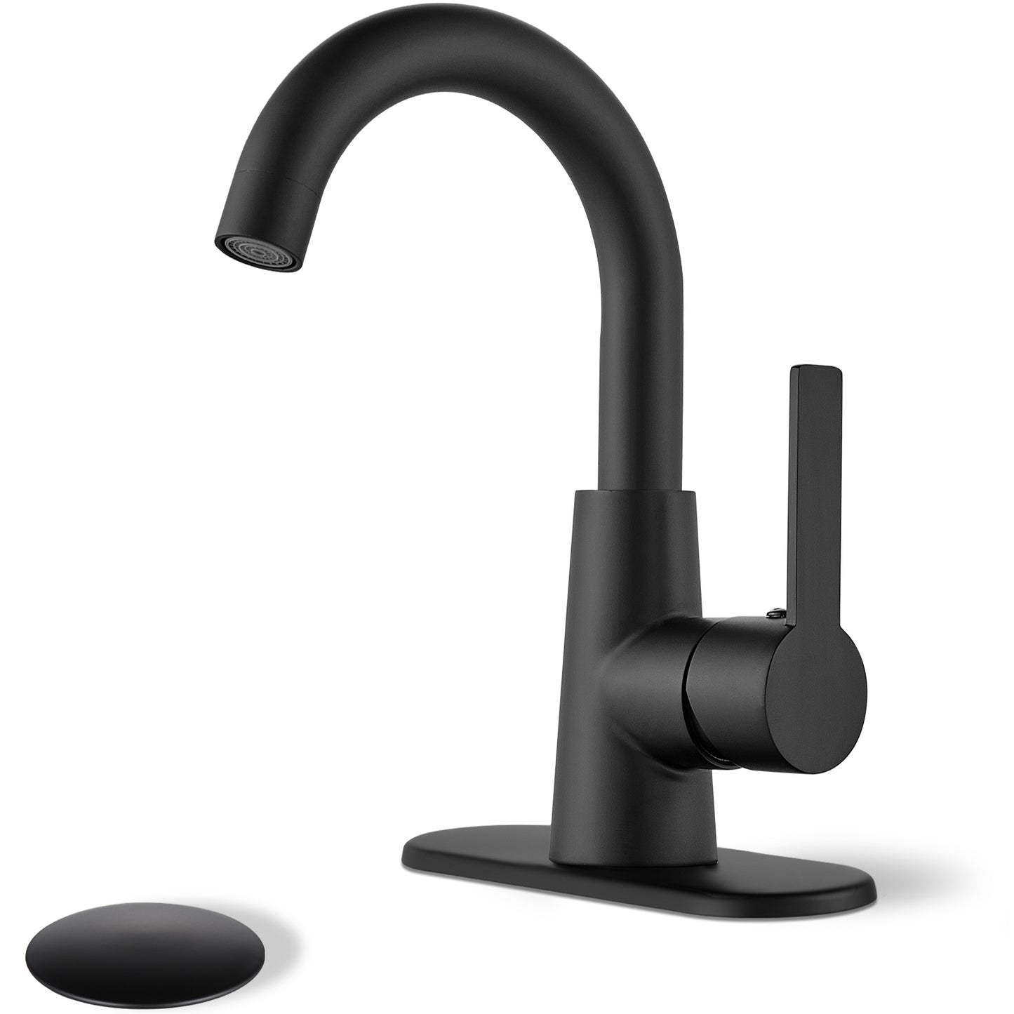 
                  
                    Midanya Bar Sink Faucet, Single Hole Bathroom Sink Faucet with Cover Plate, Water Supply Hoses and Pop Up Drain, Pre-Kitchen Farmhouse RV Small Vanity Faucet with 360° Rotation Spout
                  
                