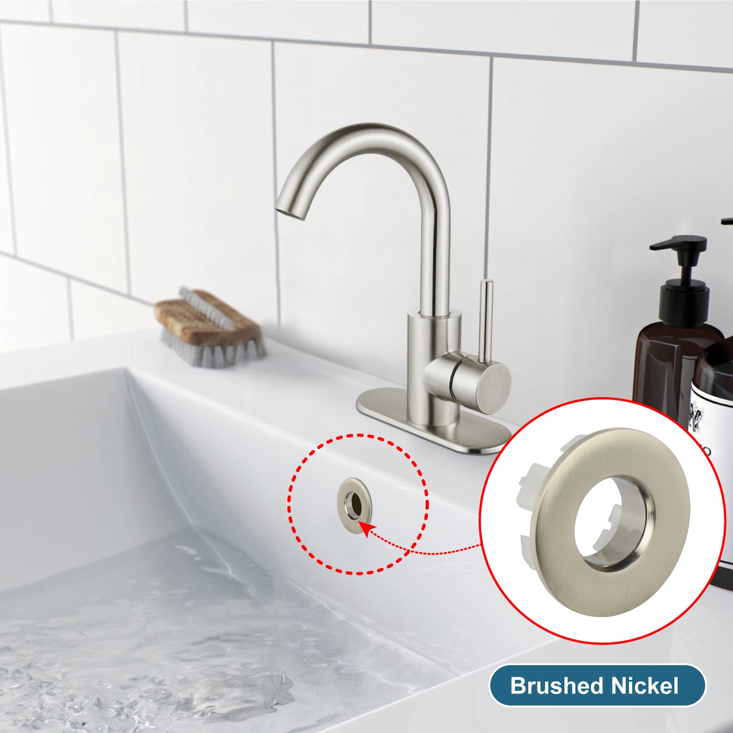 
                  
                    Midanya Sink Basin Trim Overflow Cover, Solid Brass Insert in Hole Round Caps, Vanity Vessel Sink Overflow Ring, Sink Overflow Cover Round Caps for Kitchen Bathroom, Pack of 1
                  
                