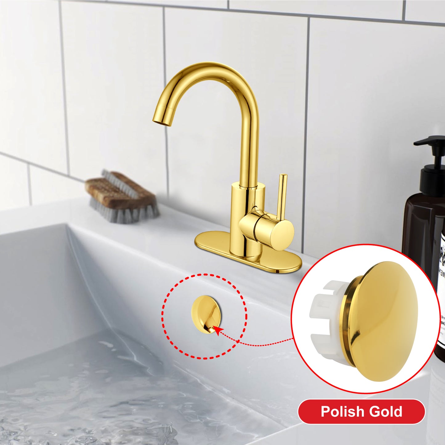 
                  
                    Midanya Sink Basin Overflow Trim Ring, Bathroom Vanity Vessel Sink Overflow Cover Basin Trim Brass Insert in Hole Round Caps, Sink Overflow Ring, Pack of 2
                  
                