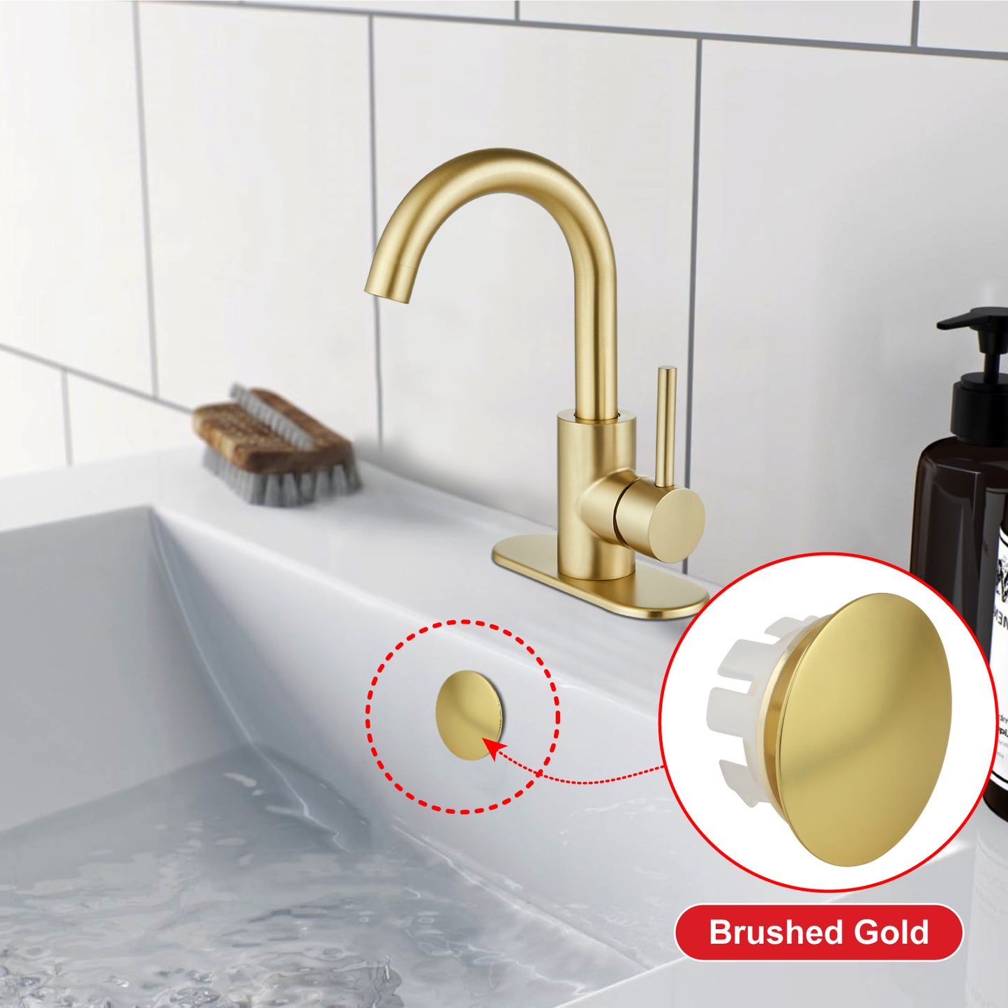 
                  
                    Midanya Sink Basin Overflow Trim Ring, Bathroom Vanity Vessel Sink Overflow Cover Basin Trim Brass Insert in Hole Round Caps, Sink Overflow Ring, Pack of 2
                  
                