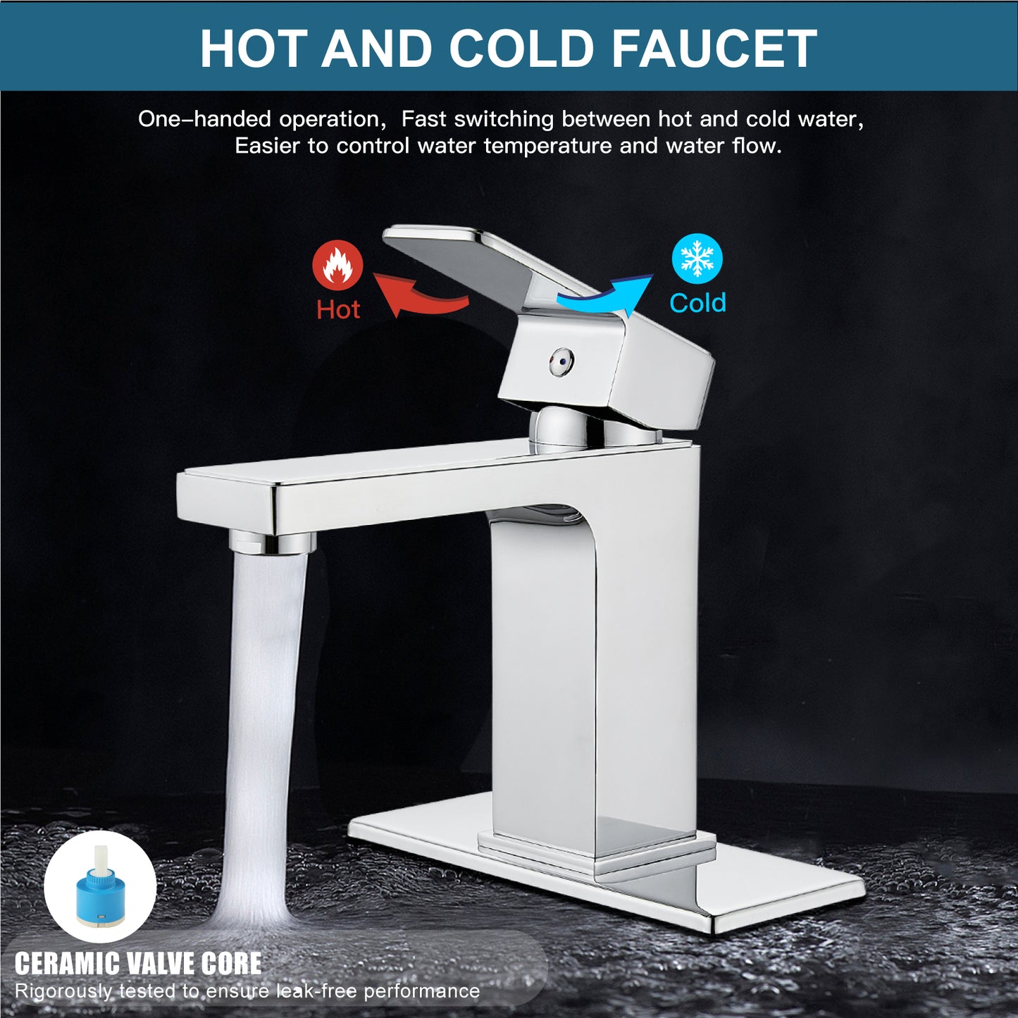 
                  
                    Midanya Bathroom Sink Faucet 1 Hole Single Handle Deck Mount Lavatory Mixer Tap Include Pop Up Drain with Overflow One Lever Commercial
                  
                