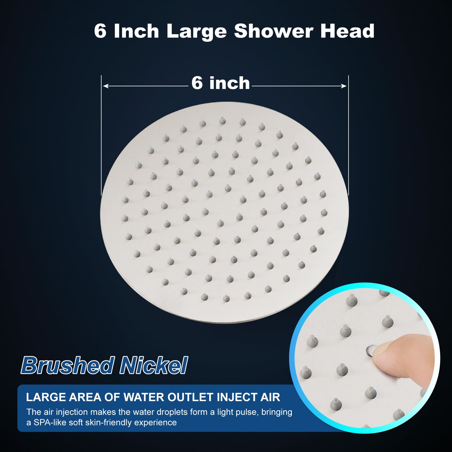 
                  
                    Midanya Round Rainfall Shower Head,6 Inch Stainless Steel High Pressure High Flow Stainless Steel Rainfall Shower Head,Ultra Thin Design High Pressure
                  
                