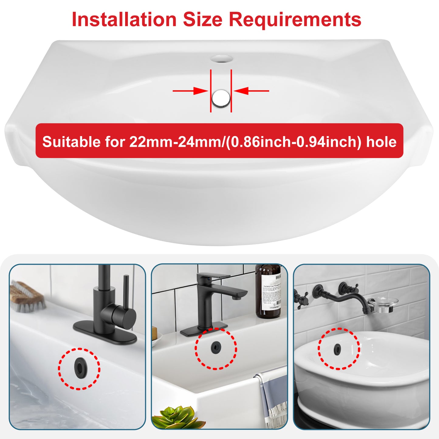 
                  
                    Midanya Sink Basin Trim Overflow Cover, Solid Brass Insert in Hole Round Caps, Vanity Vessel Sink Overflow Ring, Sink Overflow Cover Round Caps for Kitchen Bathroom, Pack of 1
                  
                