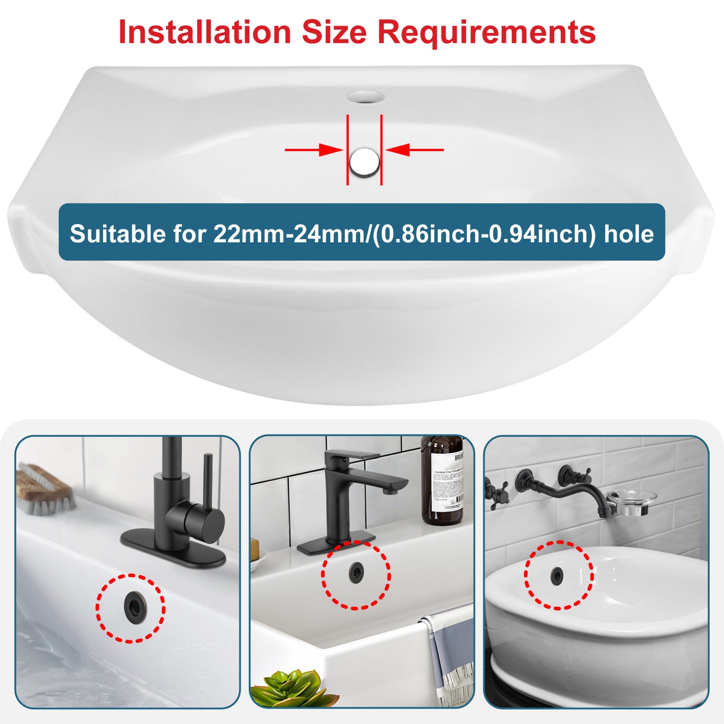 
                  
                    Midanya Brass Insert in Hole Round Caps, 2 Pcs Sink Basin Trim Overflow Cover, Bathroom Kitchen Vanity Vessel Sink Overflow Ring
                  
                