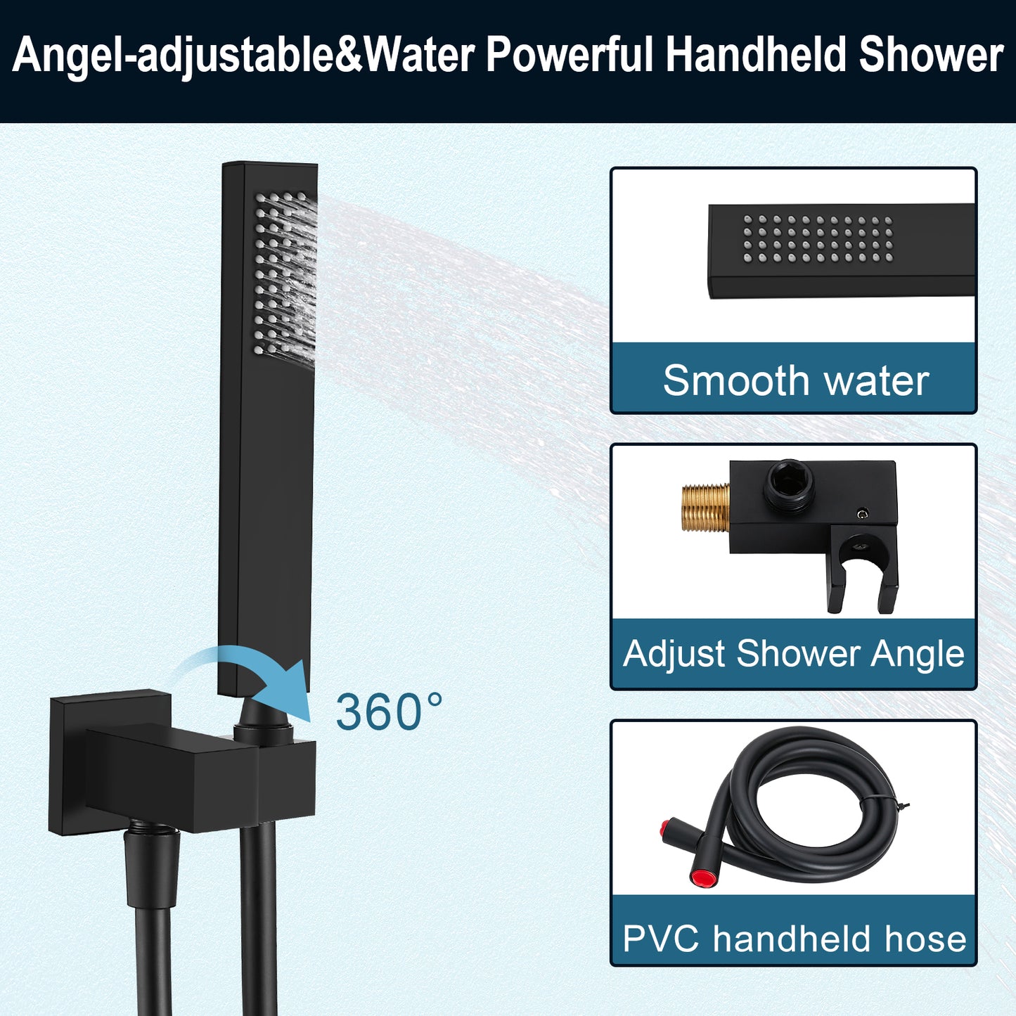 
                  
                    Midanya Wall Mount Bathtub Faucet with Handheld Spray Waterfall Tub Filler High Flow Rate Single Handle Bathroom Tub Mixer Tap Hand-Shower System with Curved Spout Commercial
                  
                