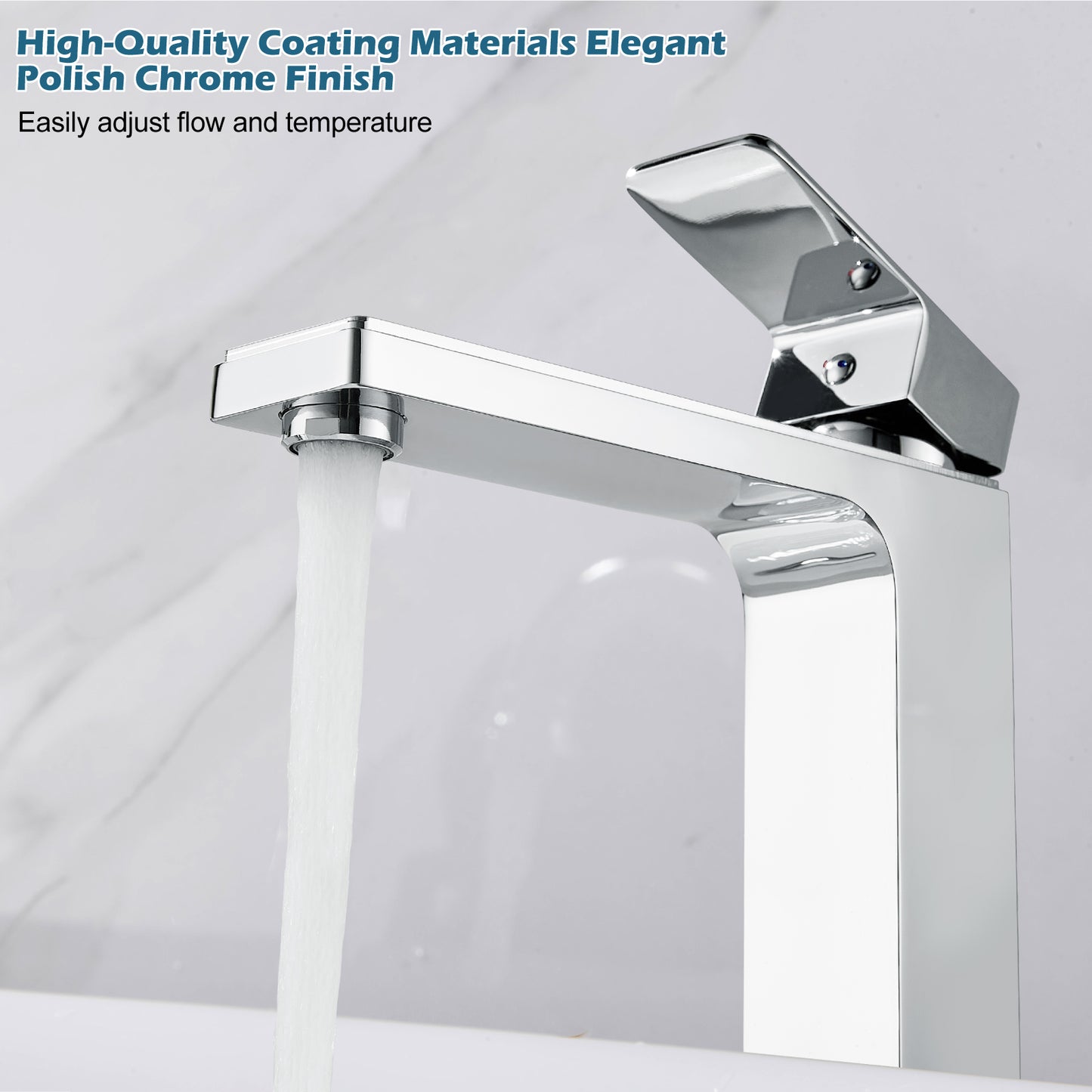 
                  
                    Bathroom Vessel Bowl Sink Faucet Tall Body Single Handle Lavatory Vanity Mixer Bar Tap with Pop Up Drain Tall Spout Single Hole Deck Mount Brass
                  
                