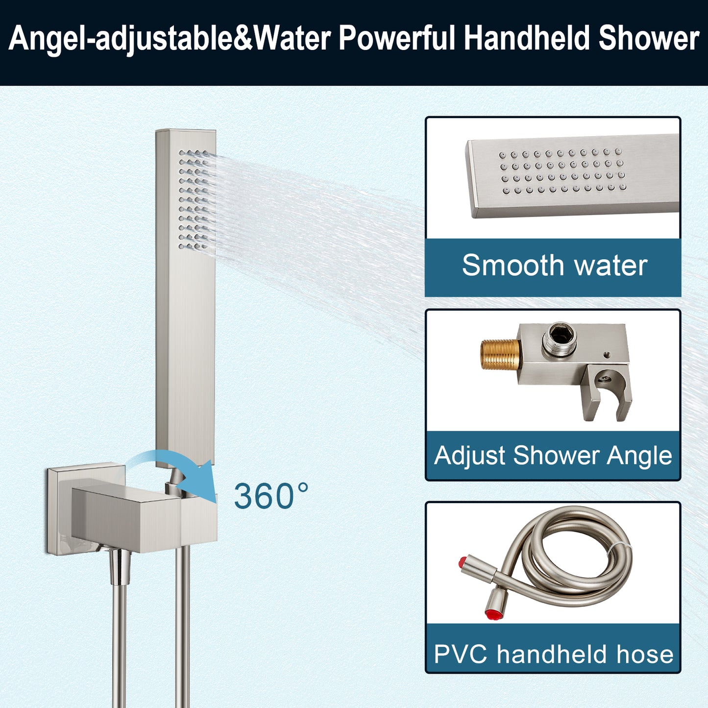
                  
                    Midanya Wall Mount Bathtub Faucet with Handheld Spray Waterfall Tub Filler High Flow Rate Single Handle Bathroom Tub Mixer Tap Hand-Shower System with Curved Spout Commercial
                  
                