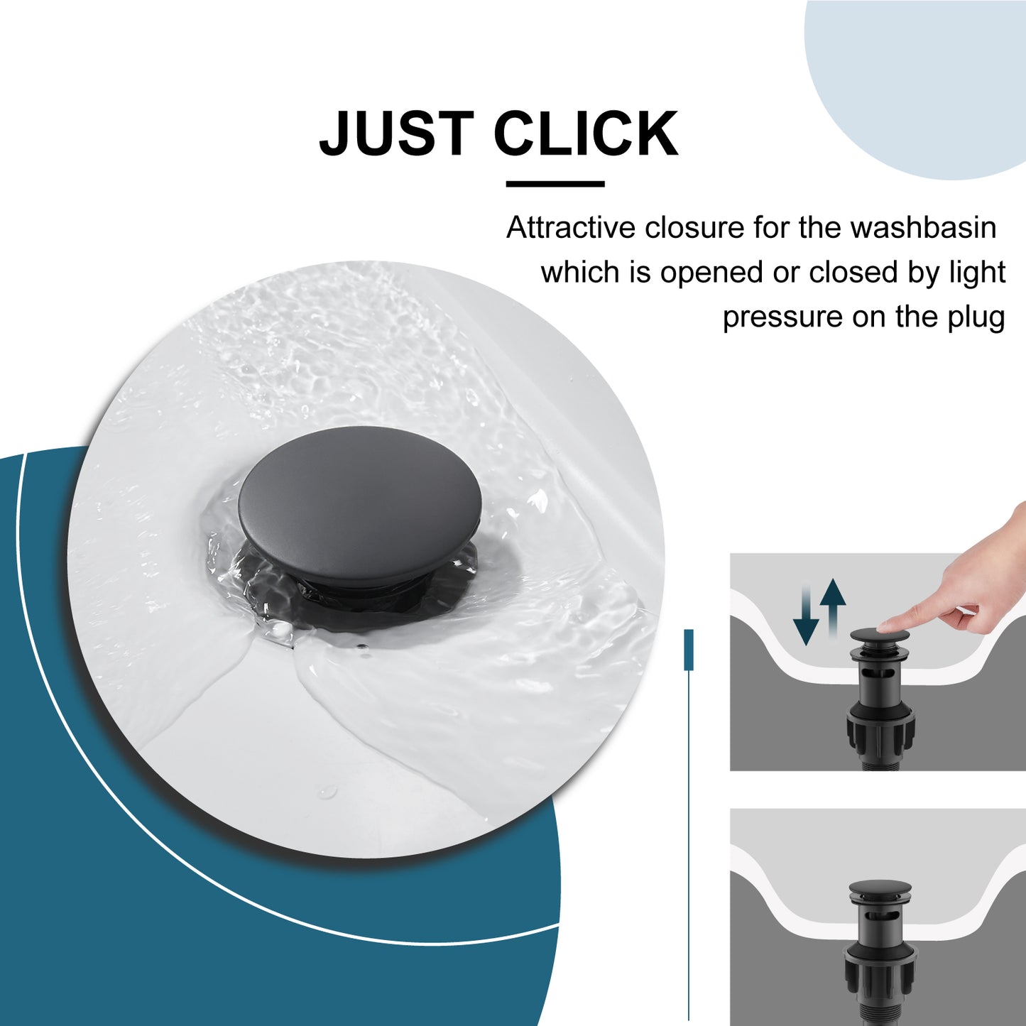 
                  
                    Midanya Pop Up Drain, ABS Bathroom Pop-up Sink Drain, Lavatory Kitchen RV Drain Strainer, Vanity Vessl Sink Drain Stopper Assembly, Universal Sink Drain Assembly
                  
                