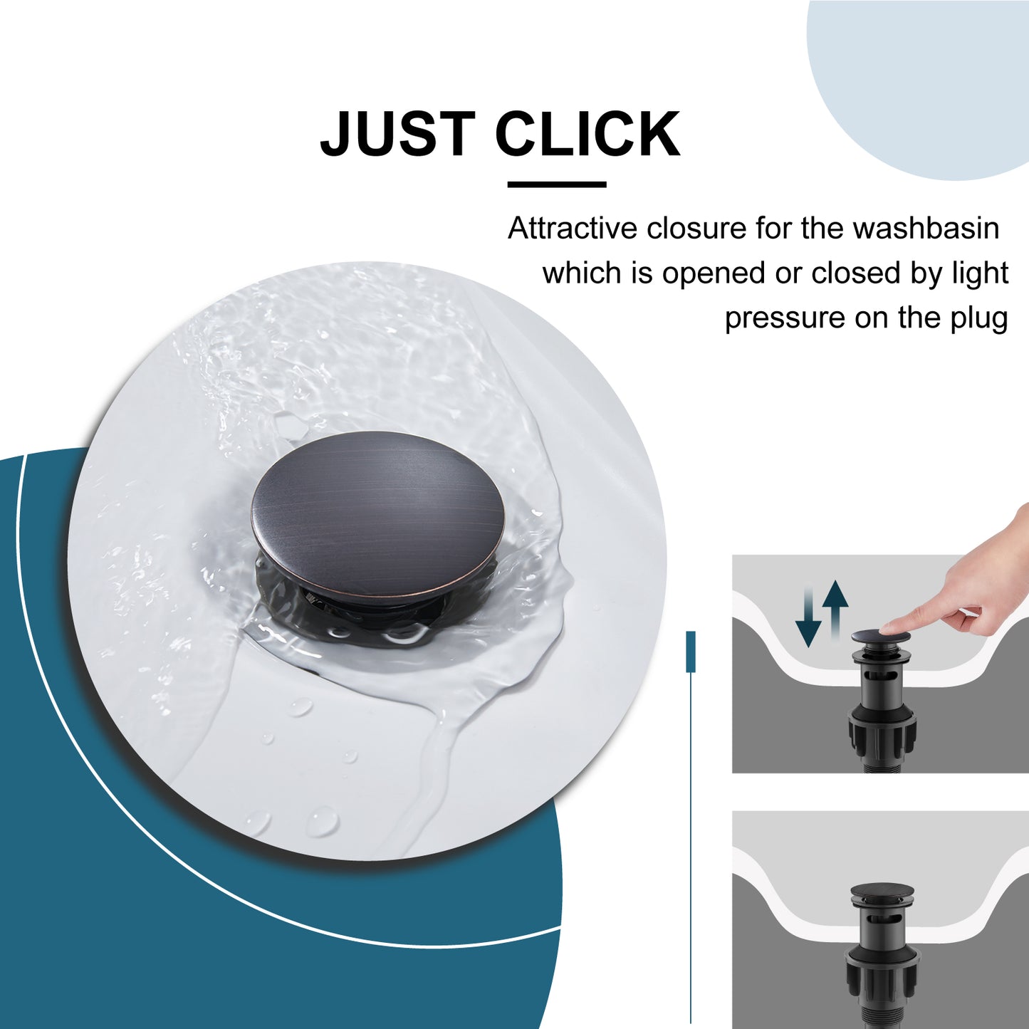 
                  
                    Midanya Pop Up Drain, ABS Bathroom Pop-up Sink Drain, Lavatory Kitchen RV Drain Strainer, Vanity Vessl Sink Drain Stopper Assembly, Universal Sink Drain Assembly
                  
                