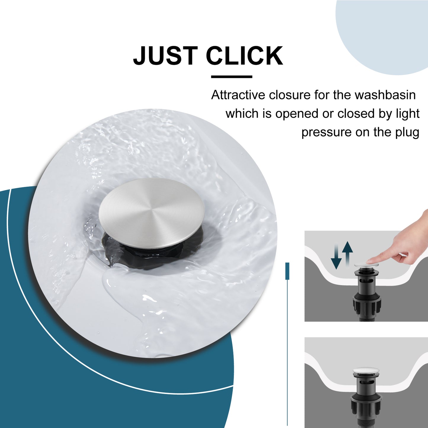 
                  
                    Midanya Pop Up Drain, ABS Bathroom Pop-up Sink Drain, Lavatory Kitchen RV Drain Strainer, Vanity Vessl Sink Drain Stopper Assembly, Universal Sink Drain Assembly
                  
                