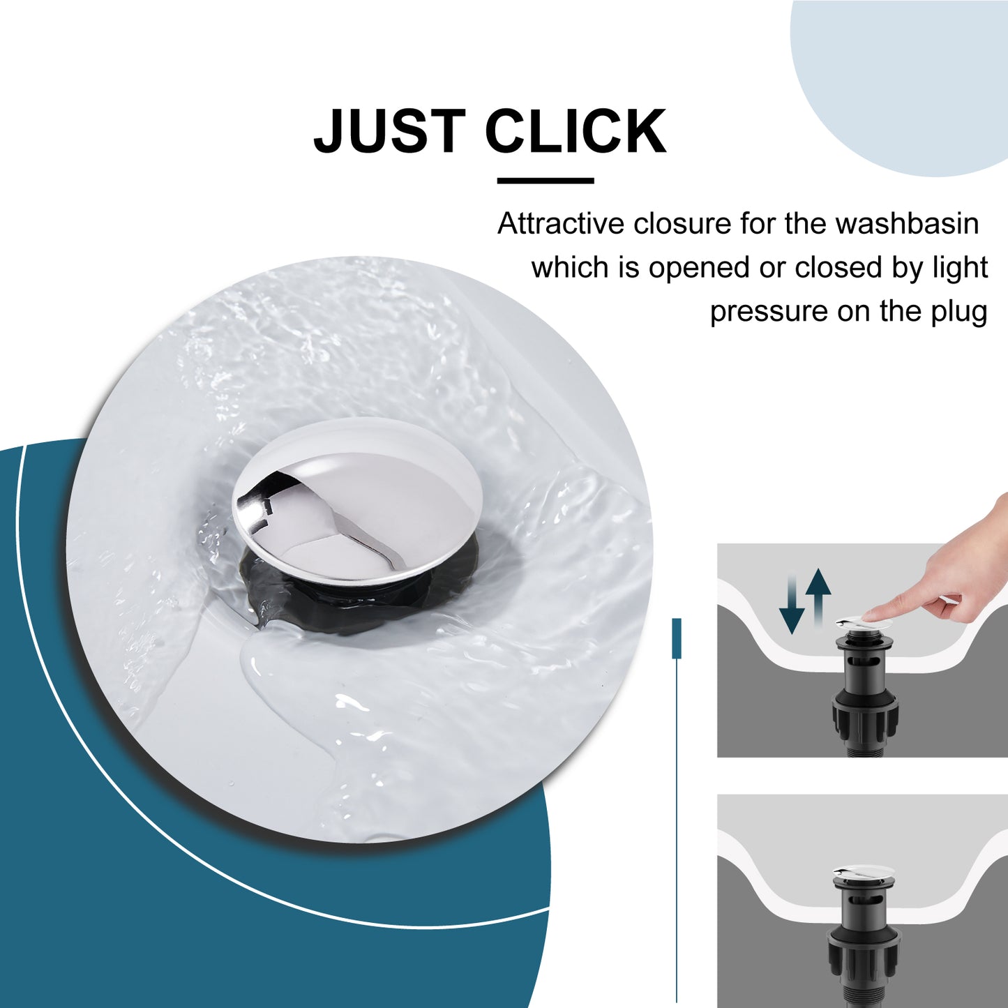 
                  
                    Midanya Pop Up Drain, ABS Bathroom Pop-up Sink Drain, Lavatory Kitchen RV Drain Strainer, Vanity Vessl Sink Drain Stopper Assembly, Universal Sink Drain Assembly
                  
                