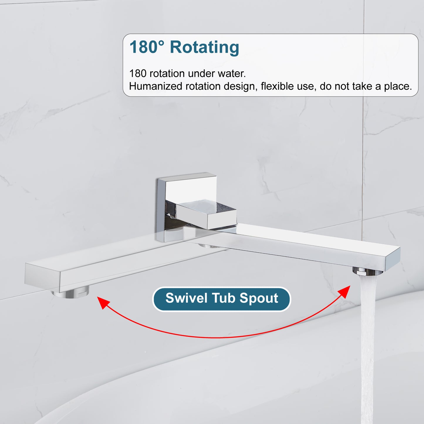 
                  
                    Midanya Polish Chrome Bath Tub Spout, Brass Folding Spout Tub Wall Mount 180°Swivel Bathtub Faucet 7.9 Inches Long, High Flow Tub Filler for Bathroom Sink and Tub Shower System Set
                  
                