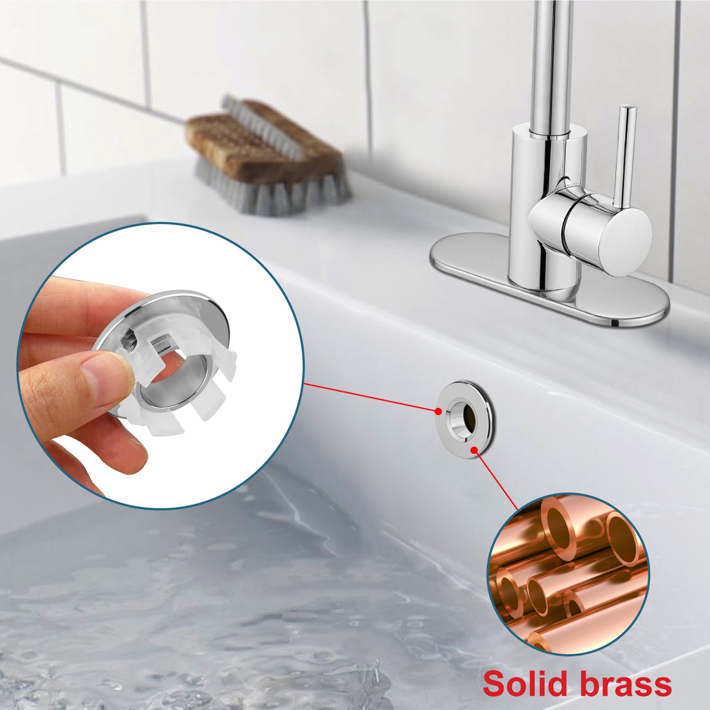 
                  
                    Midanya Brass Insert in Hole Round Caps, 2 Pcs Sink Basin Trim Overflow Cover, Bathroom Kitchen Vanity Vessel Sink Overflow Ring
                  
                
