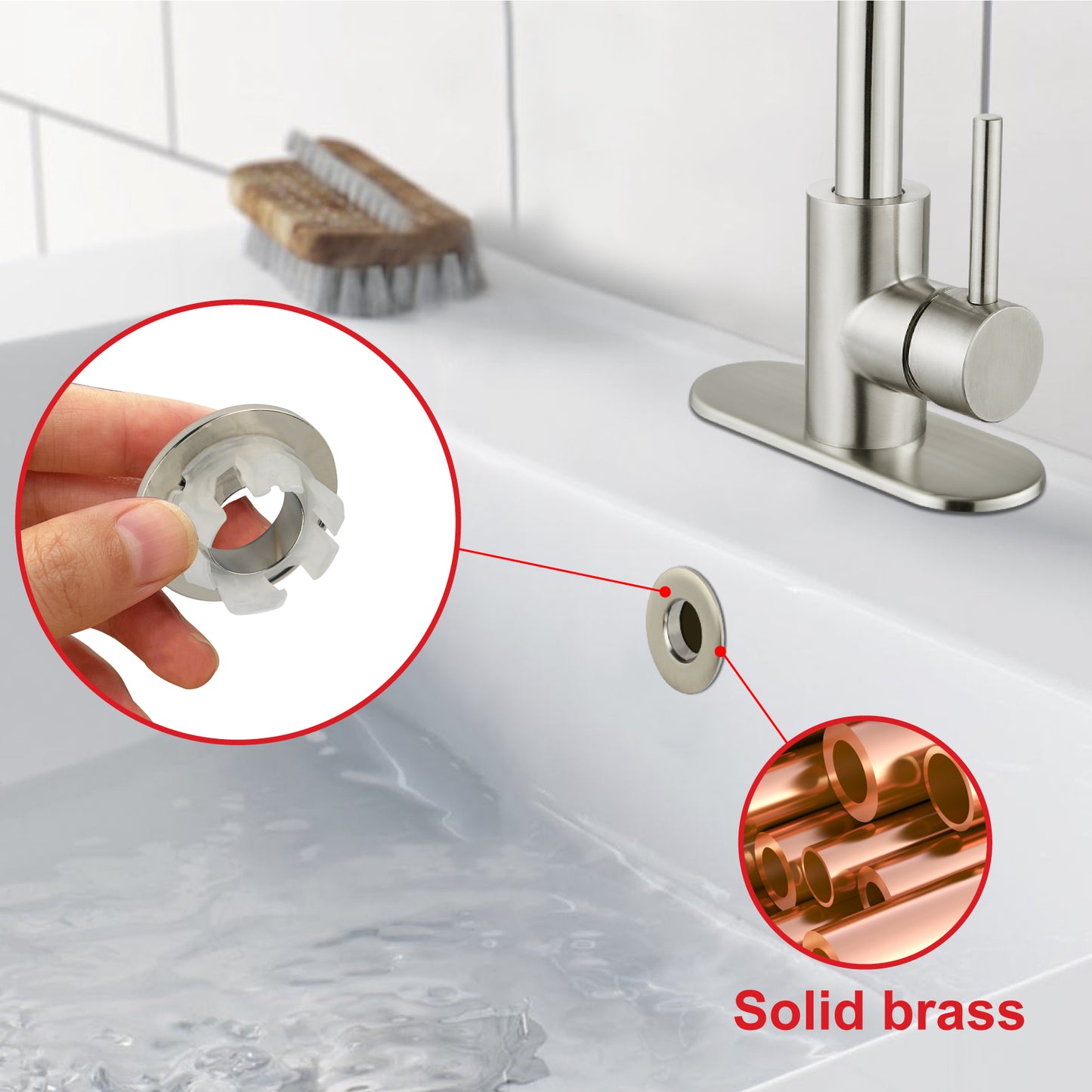 
                  
                    Midanya Brass Insert in Hole Round Caps, 2 Pcs Sink Basin Trim Overflow Cover, Bathroom Kitchen Vanity Vessel Sink Overflow Ring
                  
                