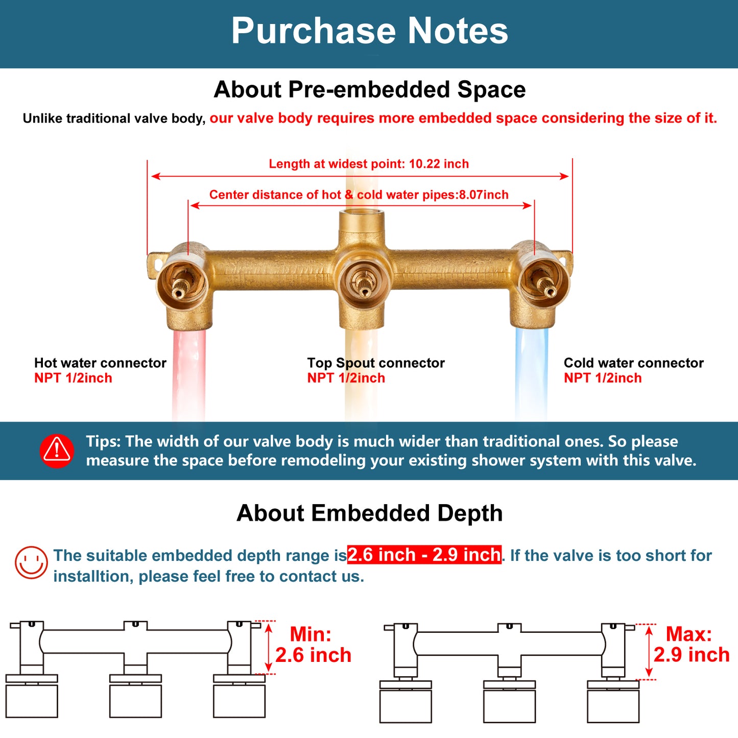 
                  
                    Midanya 3 Handle Tub Shower Faucet with Tub Spout, 8-inch Rainfall Shower Head Combo and Rough-in Valve Wall Mount Bathroom Trim Kit Rainfall Shower System Bathtub Rain Shower Faucet Set
                  
                
