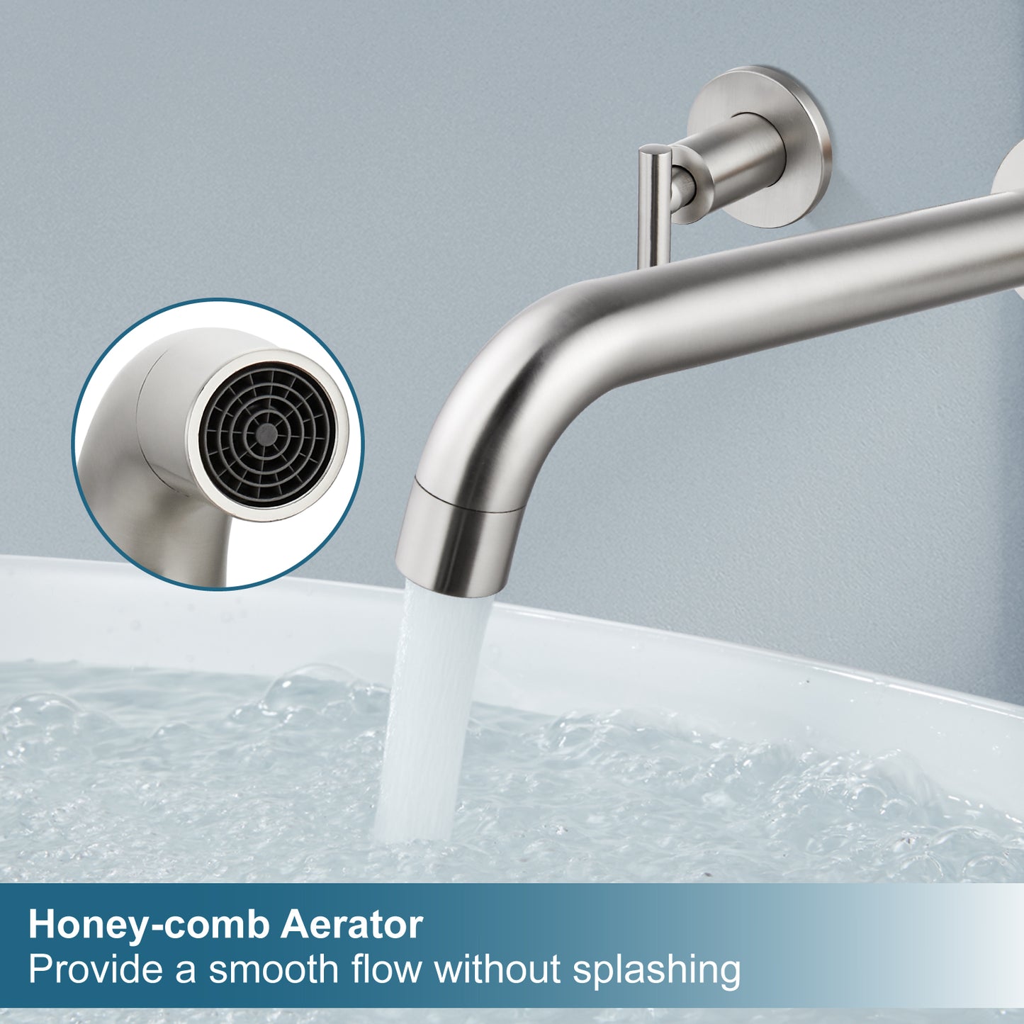 
                  
                    Midanya Brushed Nickel Bathtub Facuet Wall Mount Tub Filler Two Level Handles Long Spout Reach Solid Brass High Flow 3 Hole Bathroom Tub Faucet with Rough in Valve included Roman Tub Faucet
                  
                