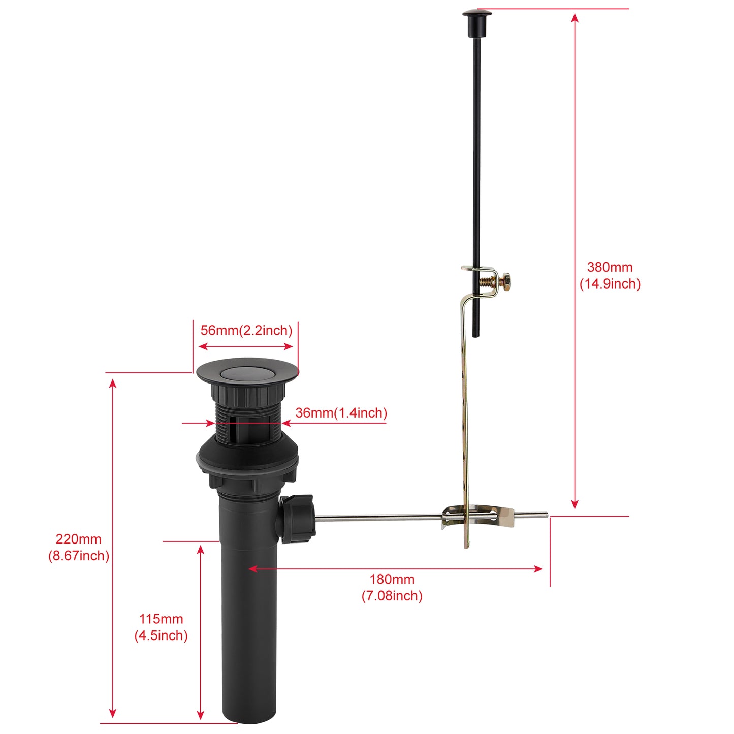 
                  
                    Midanya Sink Drain with Lift Rod, Bathroom Lavatory Kitchen RV Drain Stopper, Drain Stopper Assembly for Bathroom Faucet,Vessel Sink Vanity Drain Assembly with Overflow
                  
                