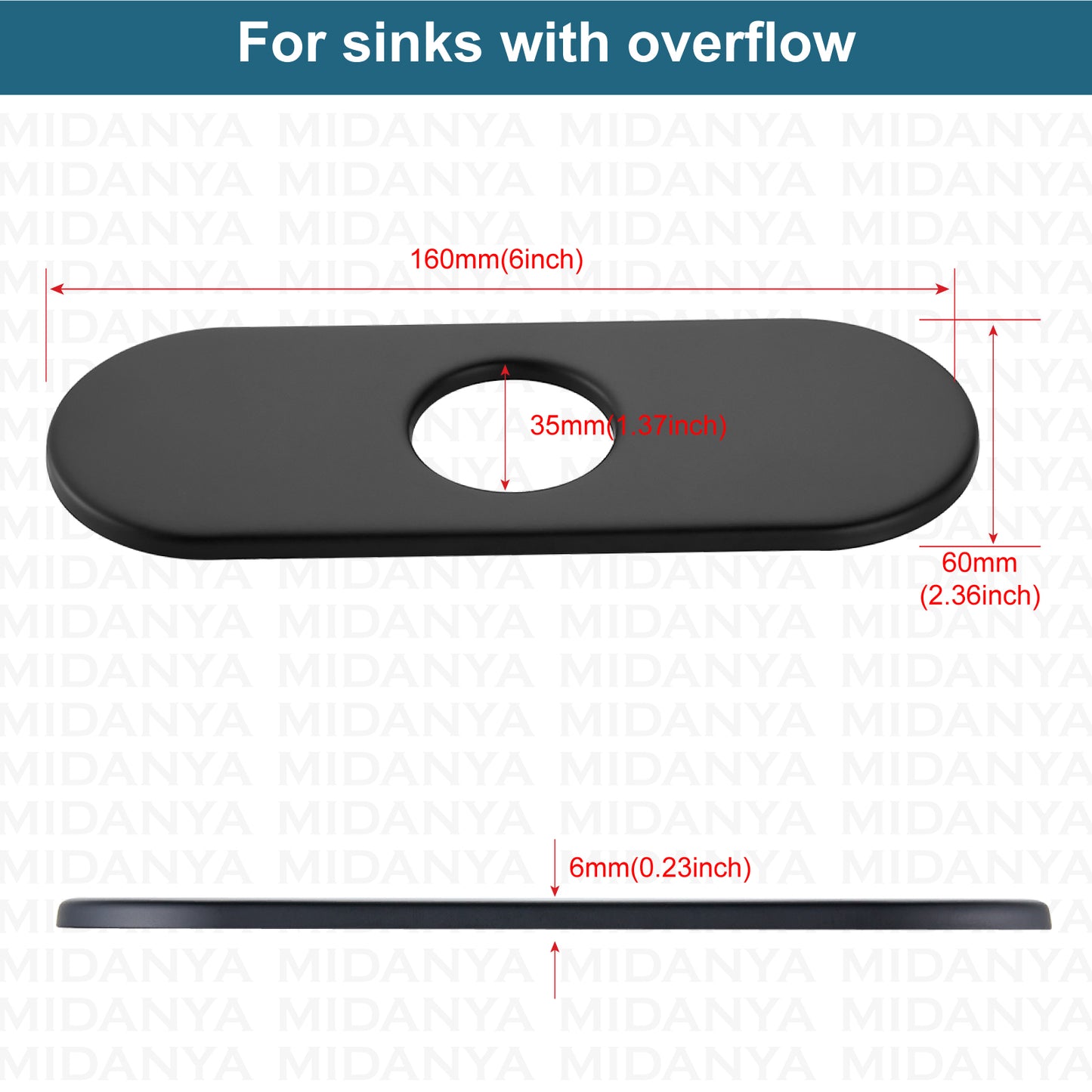 
                  
                    Midanya 6 Inch Sink Hole Cover, 1 or 3 Hole Bathroom Kitchen Lavatory Faucet Cover Plate, SUS304 Stainless Steel Decorative Cover,Vessel Vanity Sink Faucet Oval Deck Plate
                  
                
