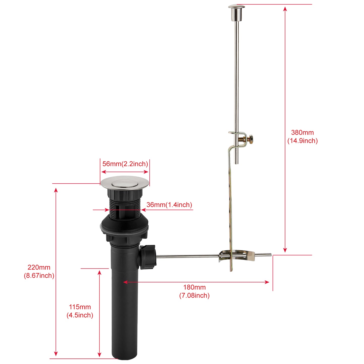 
                  
                    Midanya Sink Drain with Lift Rod, Bathroom Lavatory Kitchen RV Drain Stopper, Drain Stopper Assembly for Bathroom Faucet,Vessel Sink Vanity Drain Assembly with Overflow
                  
                