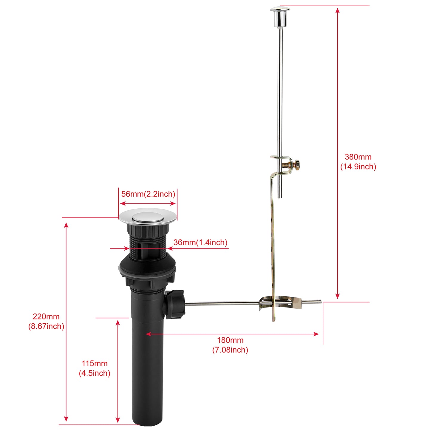 
                  
                    Midanya Sink Drain with Lift Rod, Bathroom Lavatory Kitchen RV Drain Stopper, Drain Stopper Assembly for Bathroom Faucet,Vessel Sink Vanity Drain Assembly with Overflow
                  
                
