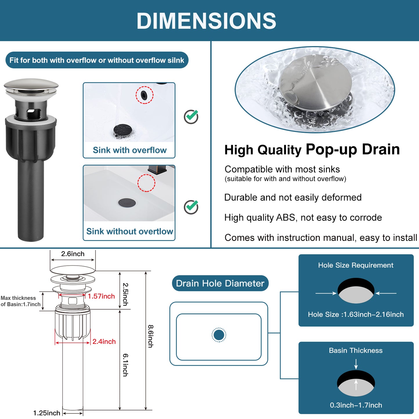 
                  
                    Midanya Bathroom Sink Faucet Widespread 2 Handle 3 Hole Bathroom Faucet Double Handle Faucet with Pop Up Drain and Water Supply Lines Low Arc Mixing Tap
                  
                