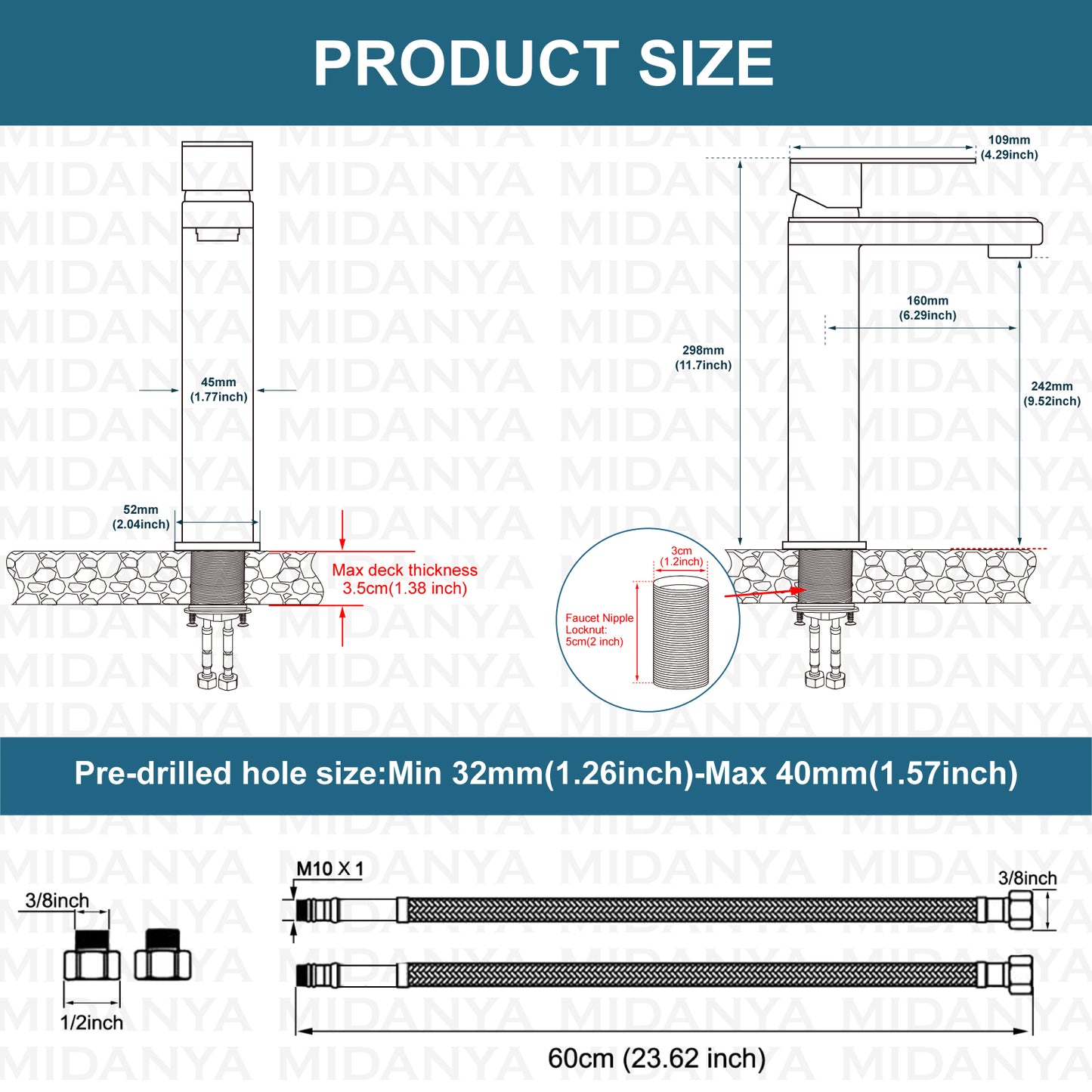 
                  
                    Bathroom Vessel Bowl Sink Faucet Tall Body Single Handle Lavatory Vanity Mixer Bar Tap with Pop Up Drain Tall Spout Single Hole Deck Mount Brass
                  
                