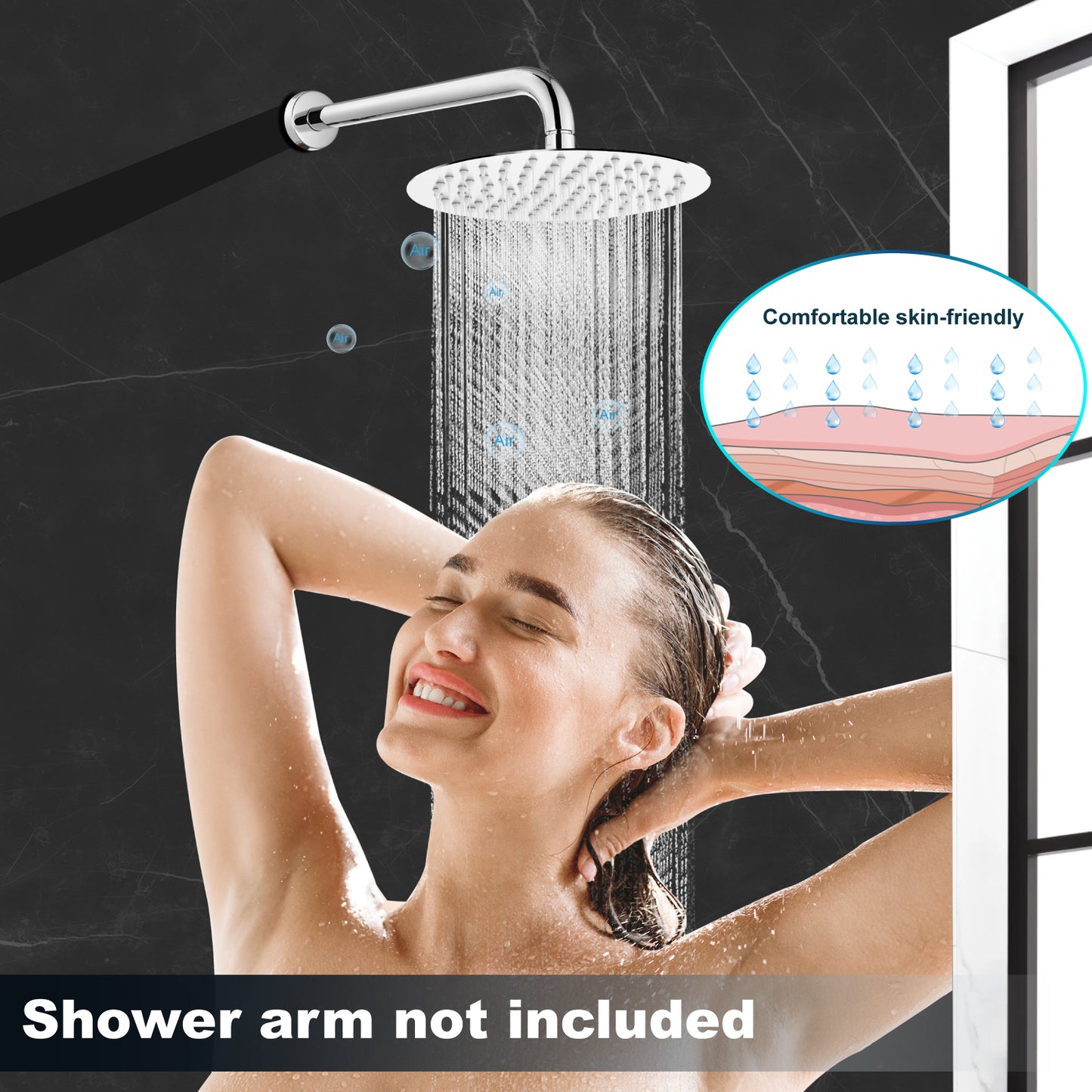 
                  
                    Midanya Round Rainfall Shower Head,6 Inch Stainless Steel High Pressure High Flow Stainless Steel Rainfall Shower Head,Ultra Thin Design High Pressure
                  
                
