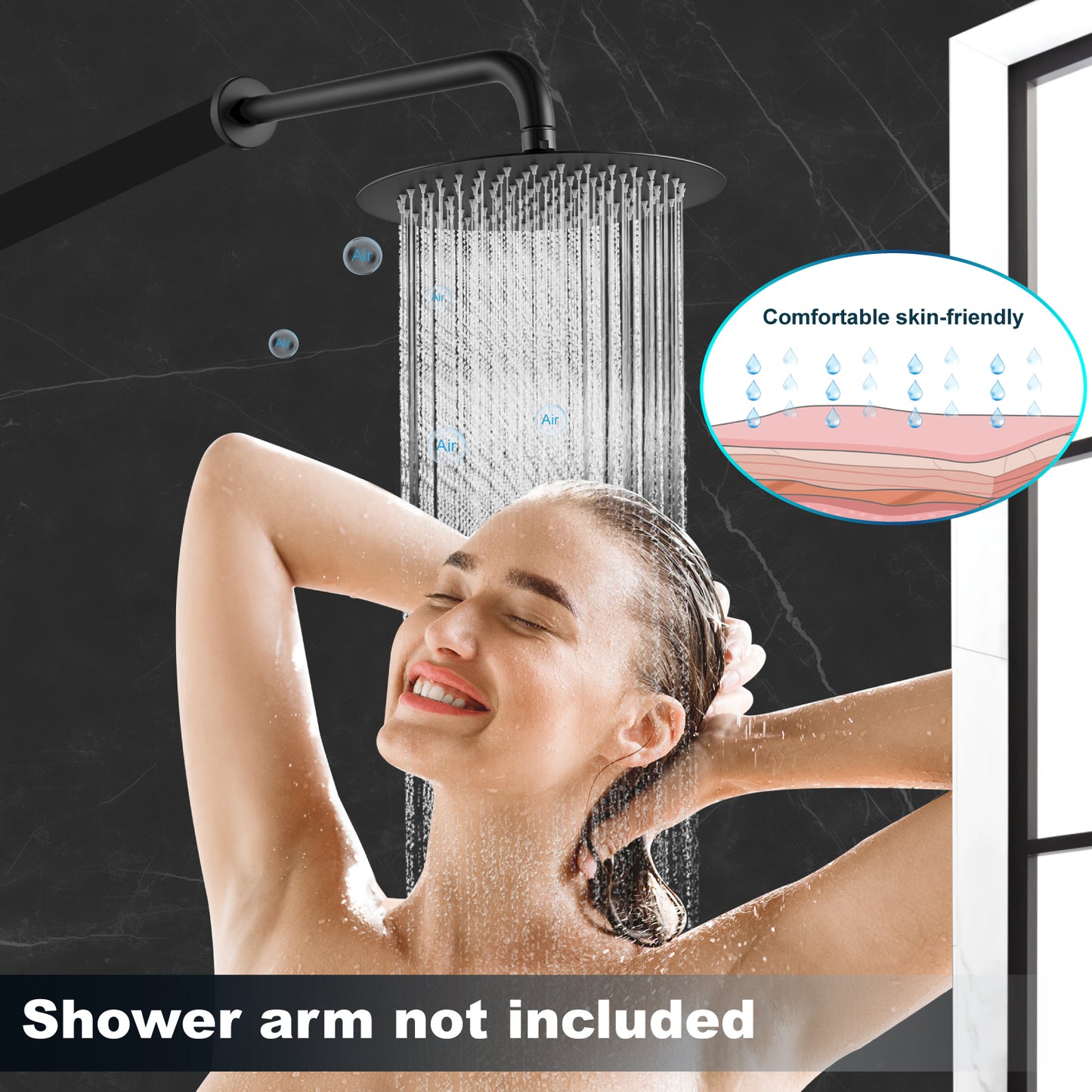 
                  
                    Midanya Round Rainfall Shower Head,6 Inch Stainless Steel High Pressure High Flow Stainless Steel Rainfall Shower Head,Ultra Thin Design High Pressure
                  
                