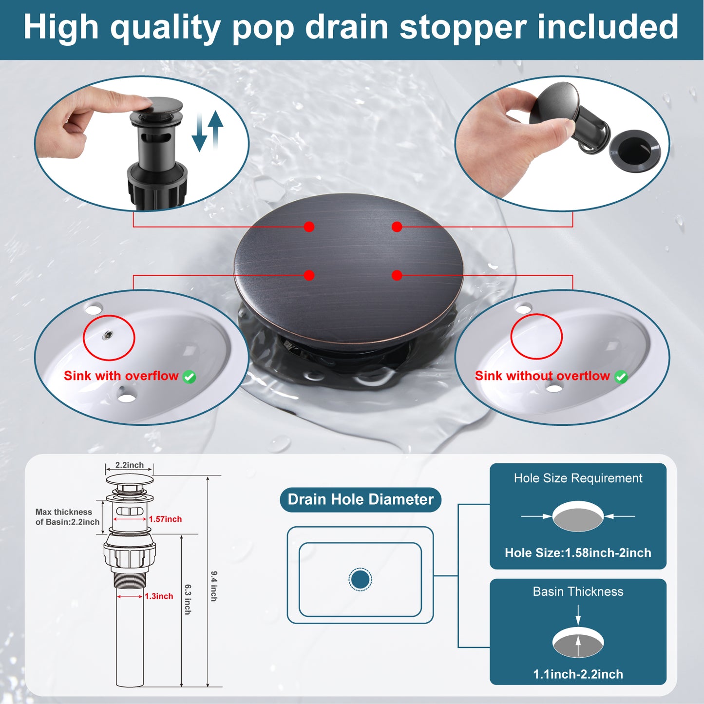 
                  
                    Midanya Waterfall Faucet Single Handle Bathroom Sink Faucet, Large Spout Lavatory Faucet, Deck Mounted Single Hole or 3 Hole Bathroom Faucet with Pop Up Drain and Water Supply Lines
                  
                