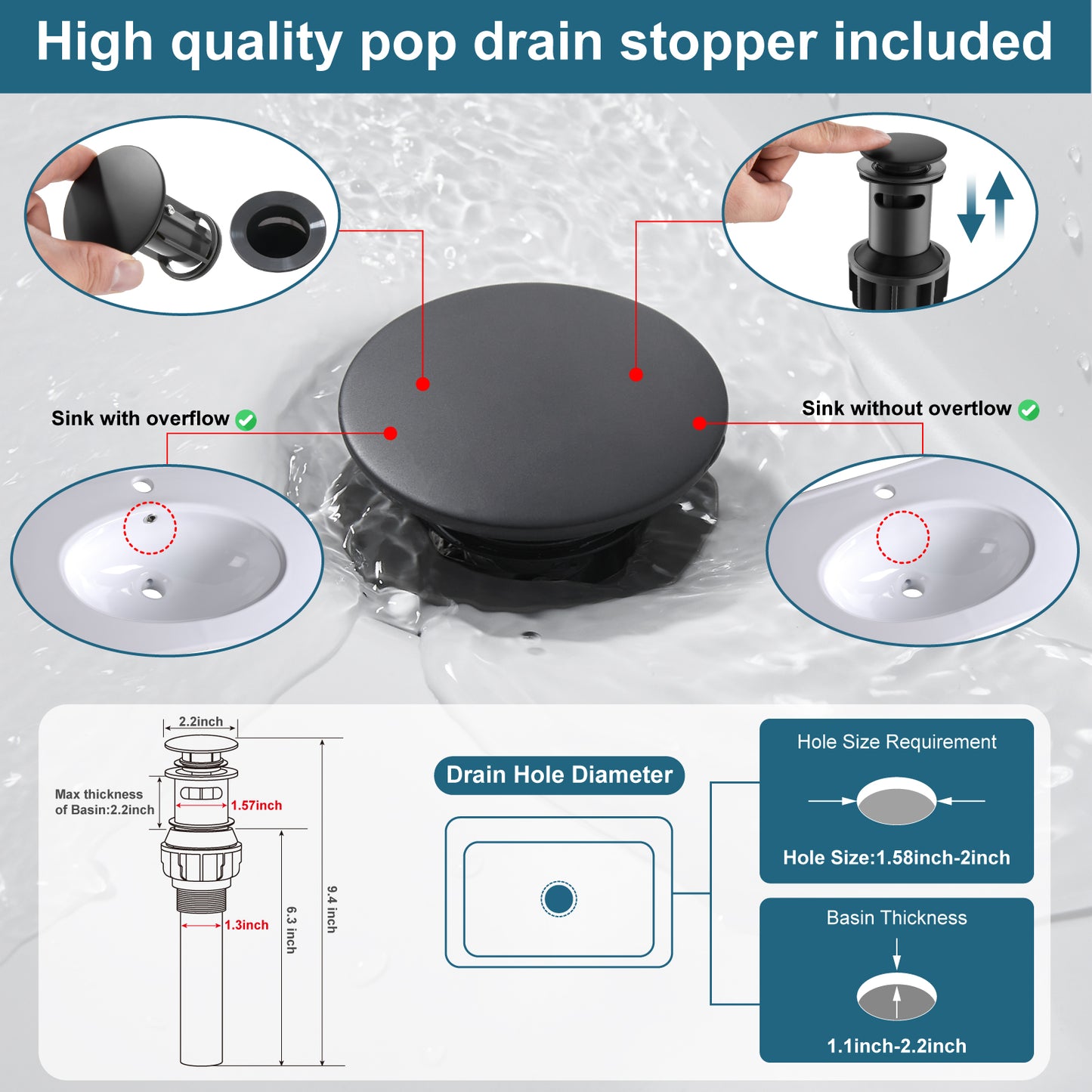 
                  
                    Midanya Single Handle Bathroom Sink Faucet, Waterfall Bathroom Faucet for 1 Hole or 3 Holes, Lavatory RV Vanity Faucet with Deck Mount Pop-Up Drain and Water Supply Lines
                  
                