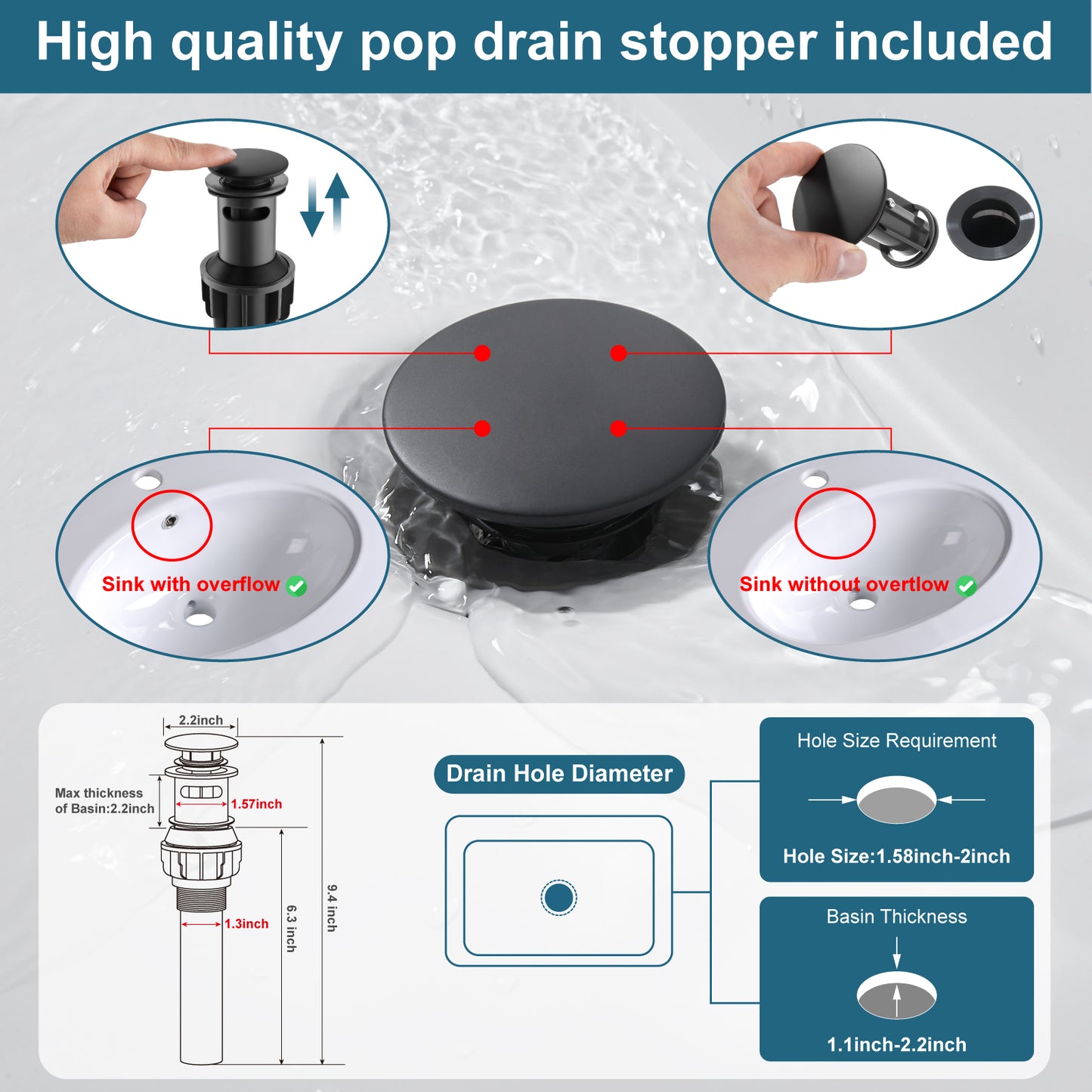 
                  
                    Midanya Waterfall Faucet Single Handle Bathroom Sink Faucet, Large Spout Lavatory Faucet, Deck Mounted Single Hole or 3 Hole Bathroom Faucet with Pop Up Drain and Water Supply Lines
                  
                