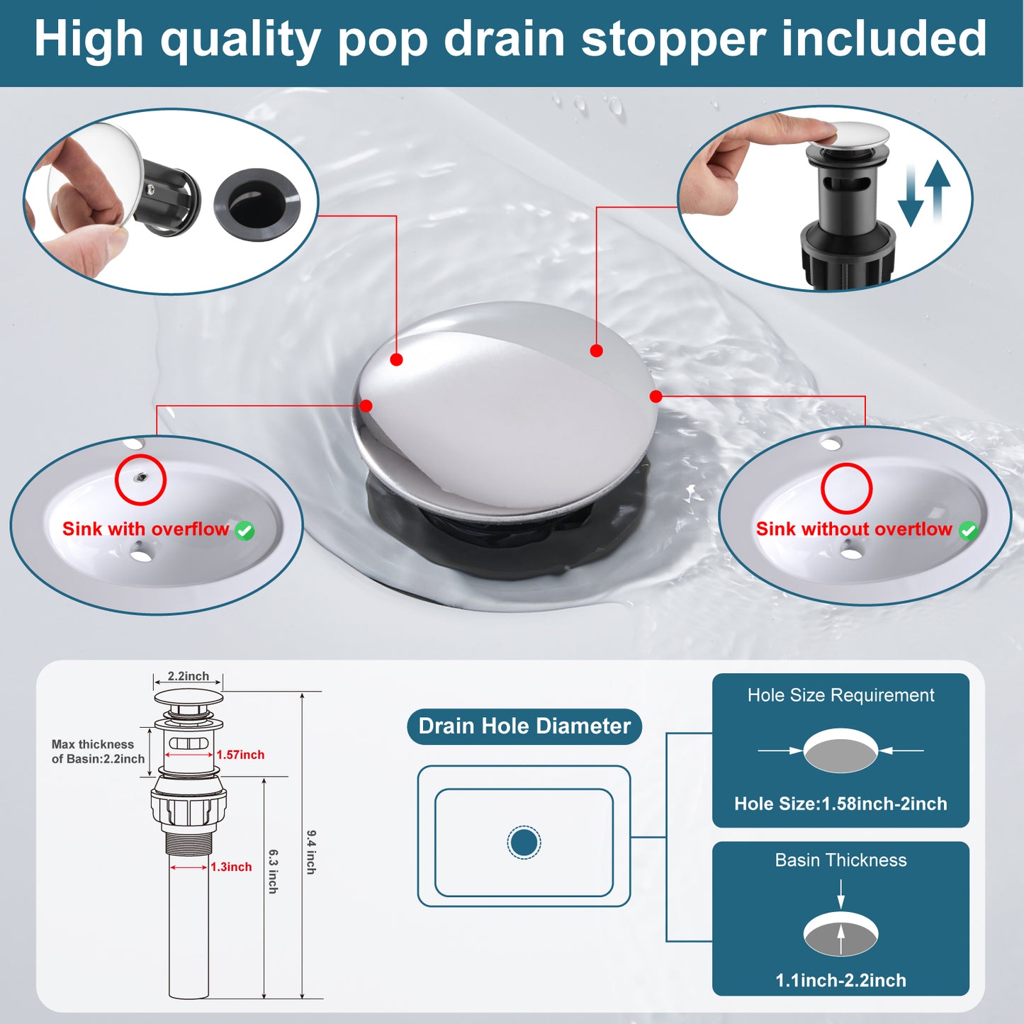 
                  
                    Midanya Single Handle Bathroom Sink Faucet, Waterfall Bathroom Faucet for 1 Hole or 3 Holes, Lavatory RV Vanity Faucet with Deck Mount Pop-Up Drain and Water Supply Lines
                  
                