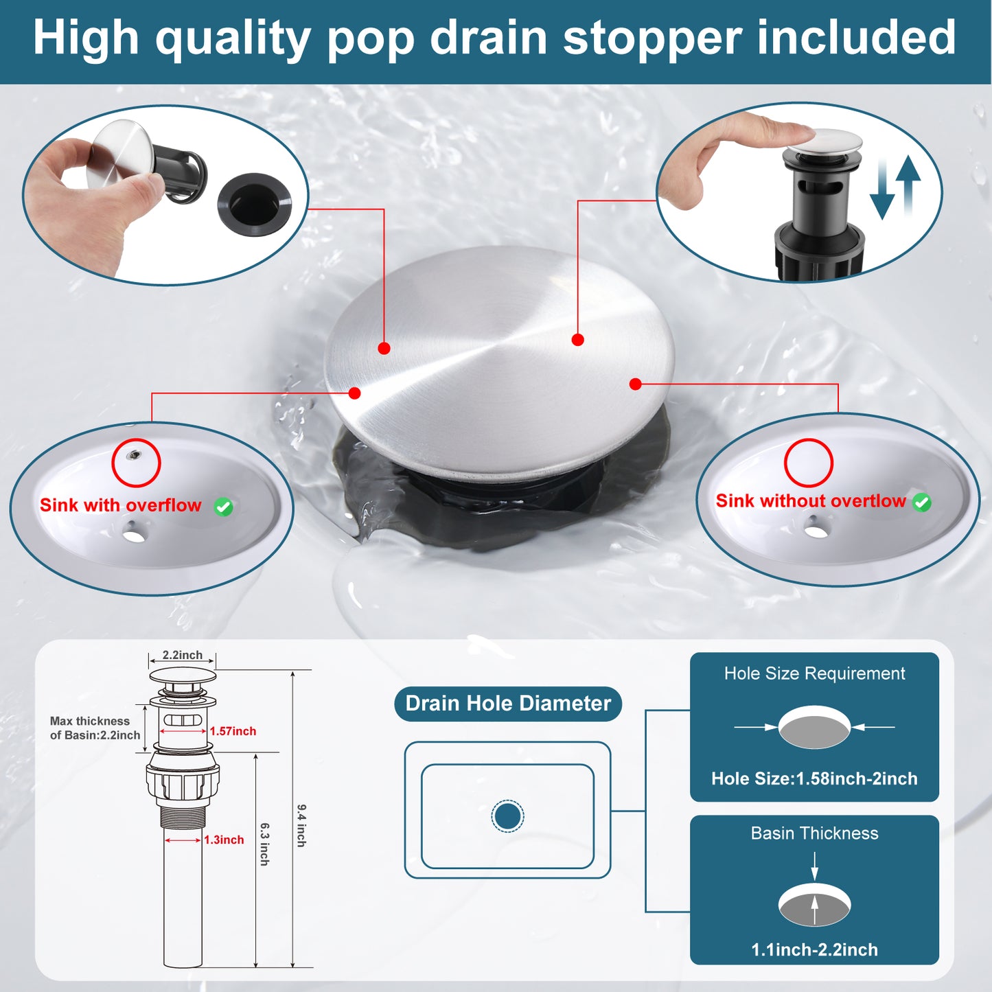 
                  
                    Midanya Single Handle Bathroom Sink Faucet, Waterfall Bathroom Faucet for 1 Hole or 3 Holes, Lavatory RV Vanity Faucet with Deck Mount Pop-Up Drain and Water Supply Lines
                  
                