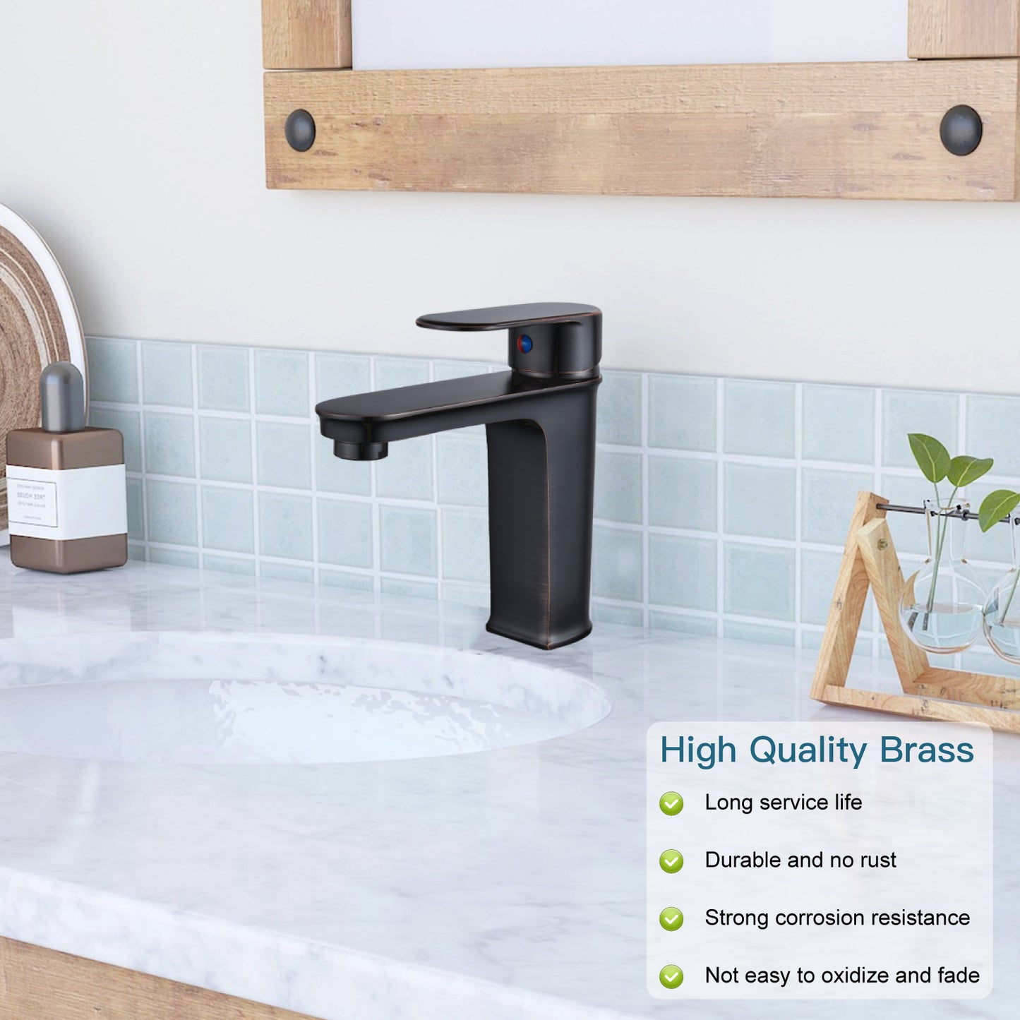 
                  
                    Midanya Bathroom Faucet Single Handle Tall Body Spout Lavatory Vanity Vessel Sink Faucets One Hole Deck Mount Basin Mixer Tap Brass Modern with Pop Up Drain Included
                  
                