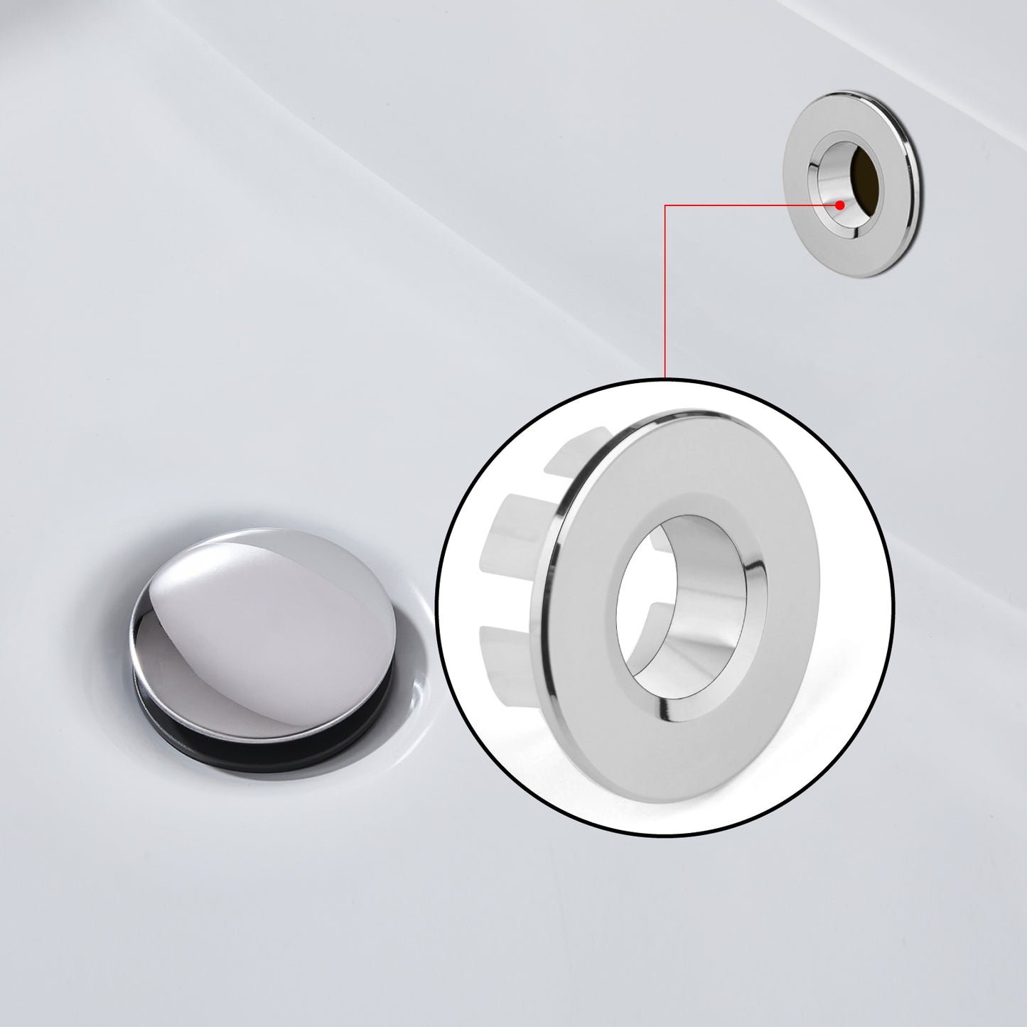 
                  
                    Midanya Sink Basin Trim Overflow Cover, Solid Brass Insert in Hole Round Caps, Vanity Vessel Sink Overflow Ring, Sink Overflow Cover Round Caps for Kitchen Bathroom, Pack of 1
                  
                