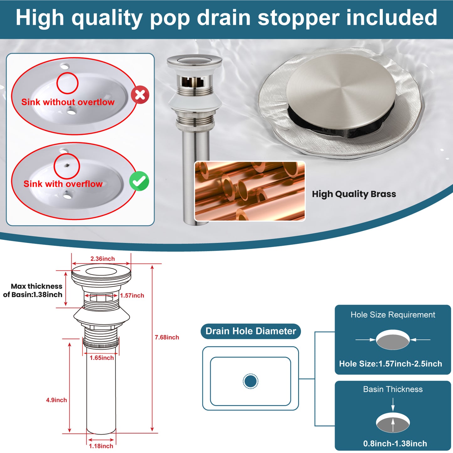 
                  
                    Midanya Bathroom Sink Faucet 1 Hole Single Handle Deck Mount Lavatory Mixer Tap Include Pop Up Drain with Overflow One Lever Commercial
                  
                