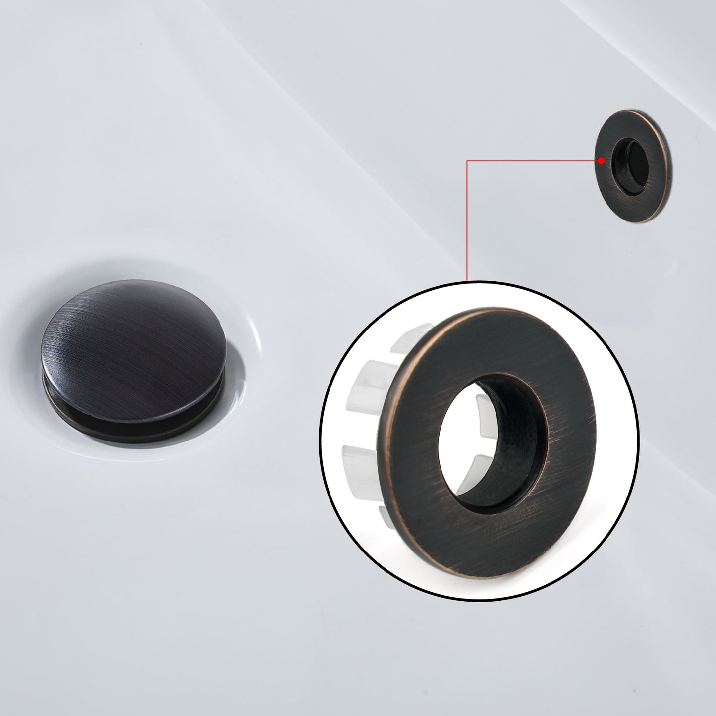 
                  
                    Midanya Brass Insert in Hole Round Caps, 2 Pcs Sink Basin Trim Overflow Cover, Bathroom Kitchen Vanity Vessel Sink Overflow Ring
                  
                