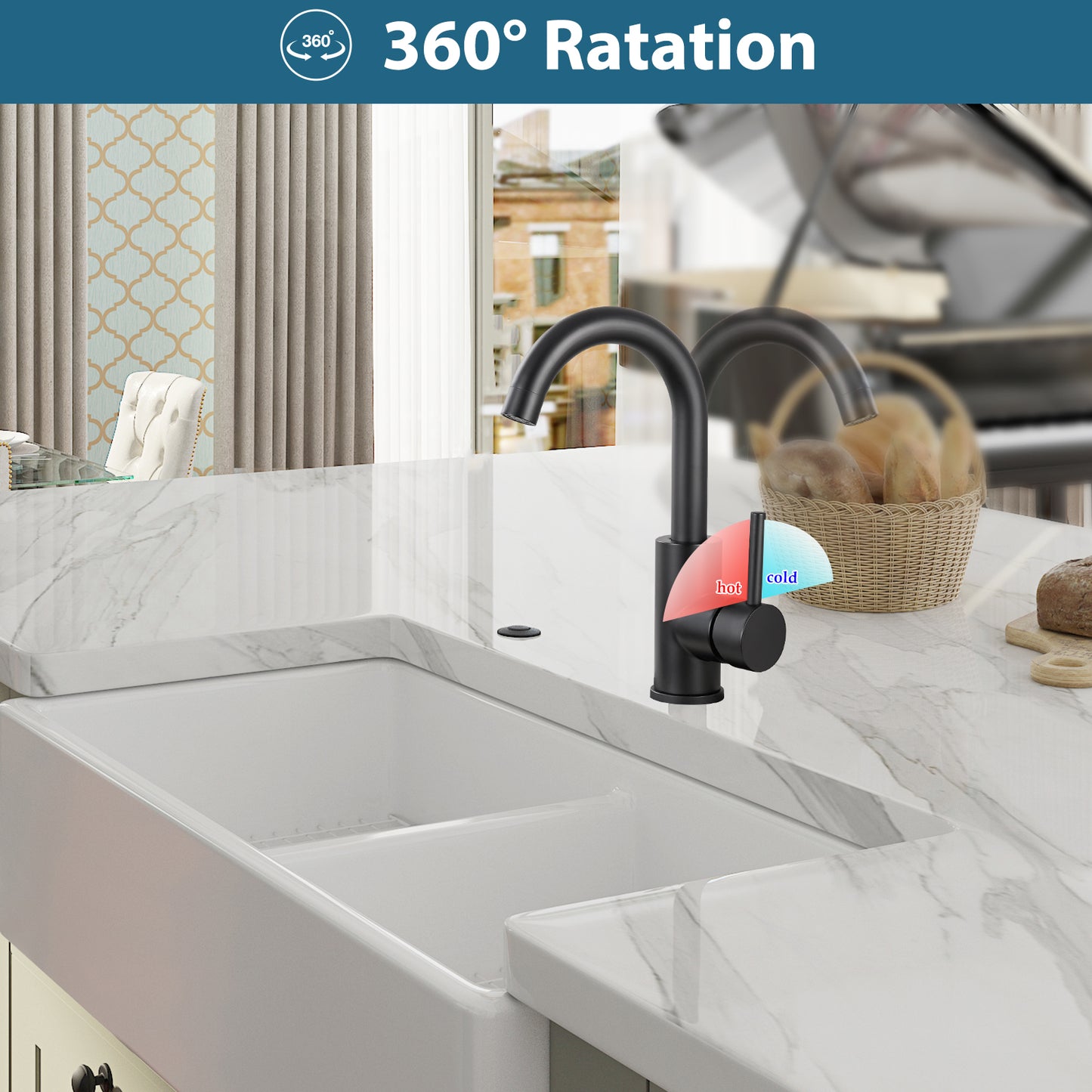 
                  
                    Midanya Bar Sink Faucet for Bathroom Kitchen Small RV Campers Farmhouse Vanity Lavatory Faucet Single Handle Utility Marine Outdoor Faucet with Cover Plate, Water Supply Lines
                  
                