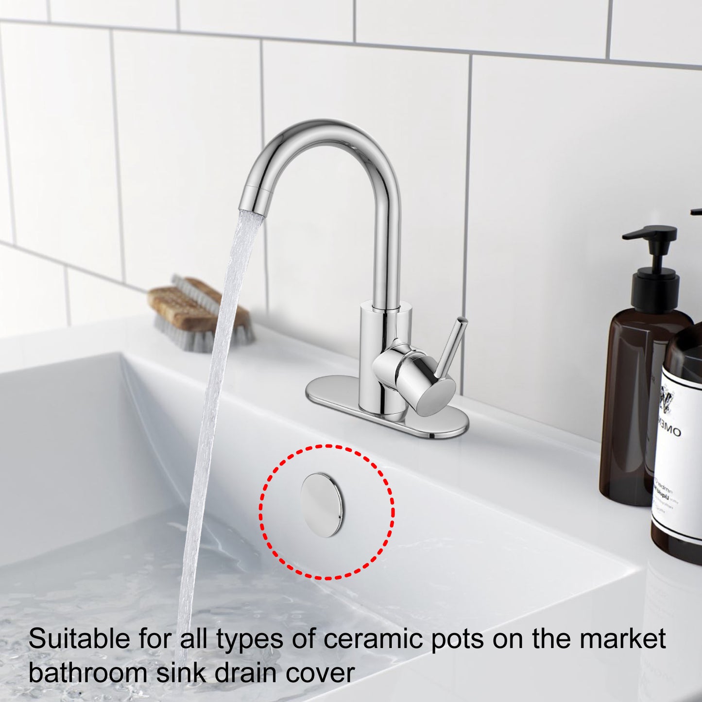 
                  
                    Midanya Sink Basin Overflow Trim Ring, Bathroom Vanity Vessel Sink Overflow Cover Basin Trim Brass Insert in Hole Round Caps, Sink Overflow Ring, Pack of 2
                  
                