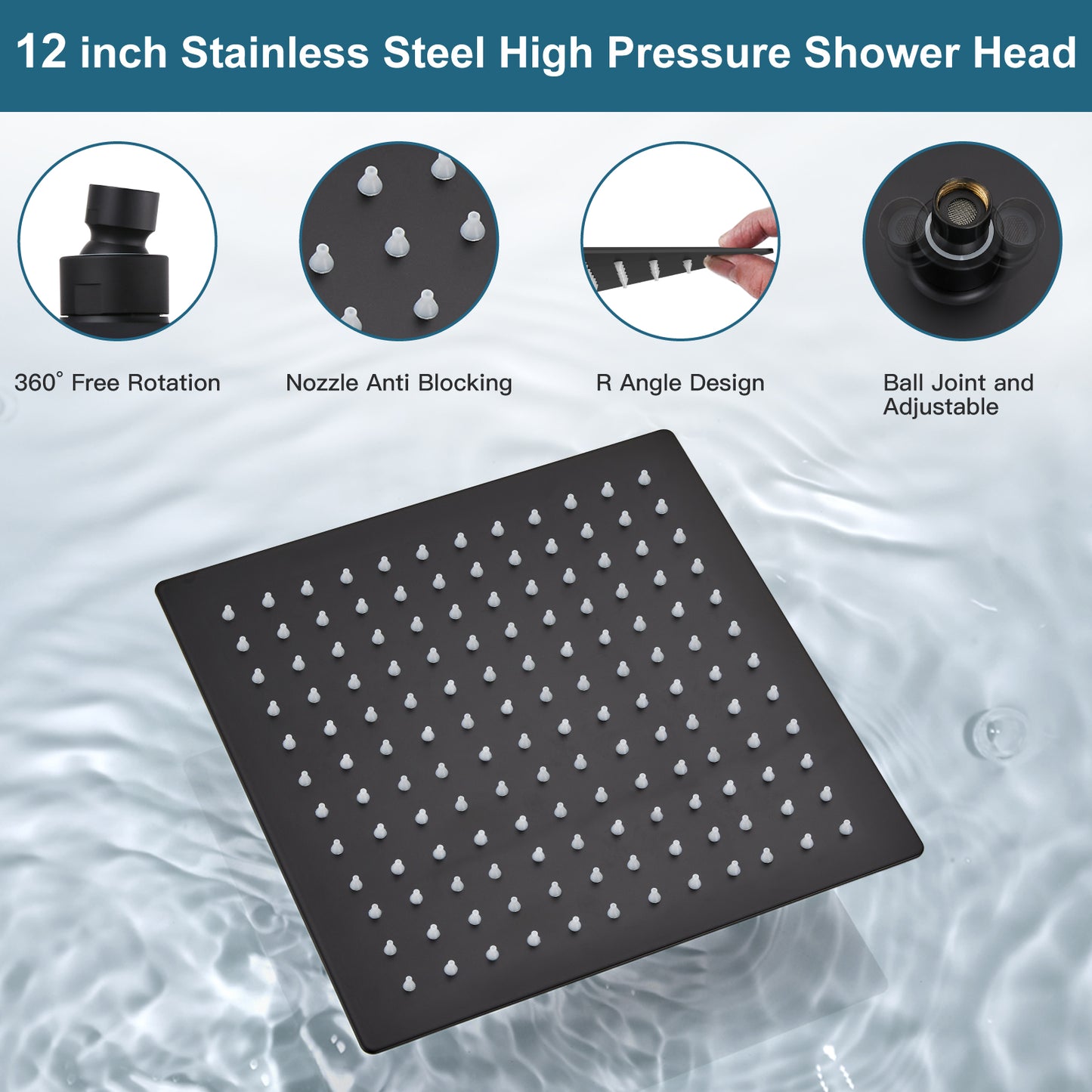 
                  
                    Midanya Rain Shower System with Push Button Diverter Bathroom Luxury Shower Faucets Sets Complete, Handheld Shower Head and 12 Inch Shower Head with Rough-in Valve Trim Kits
                  
                