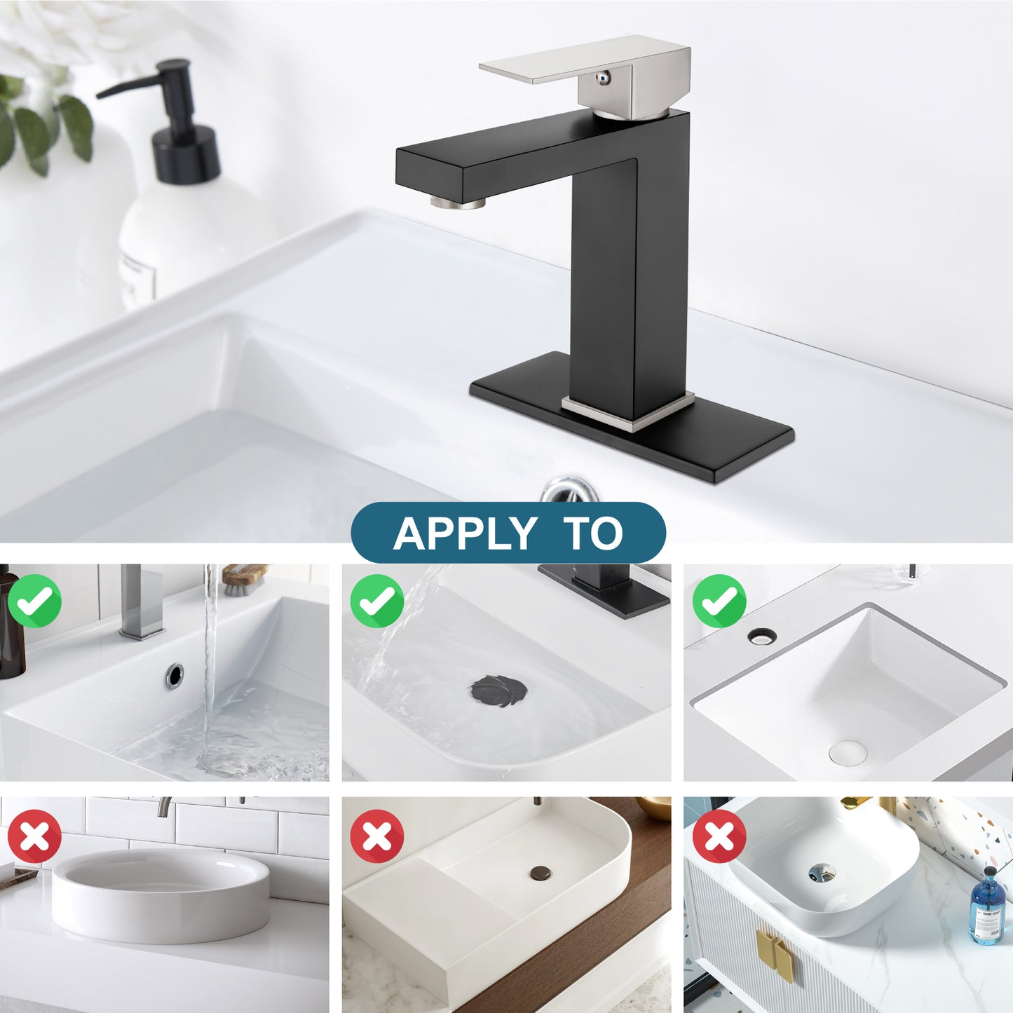 
                  
                    Midanya Bathroom Sink Faucet 1 Hole Single Handle Deck Mount Lavatory Mixer Tap with Cover Plate and Pop-up Drain One Lever Stainless Steel SUS304 Commercial
                  
                