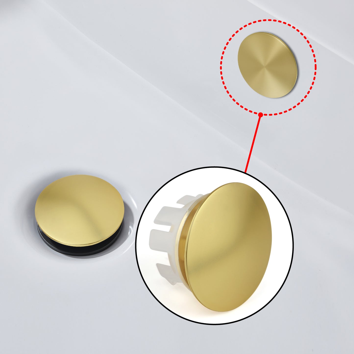 
                  
                    Midanya Bathroom Sink Overflow Cover Basin Trim Brass Insert in Hole Round Caps, Vanity Vessel Sink Basin Overflow Trim Ring, Bathroom Kitchen Sink Overflow Ring, Pack of 1
                  
                