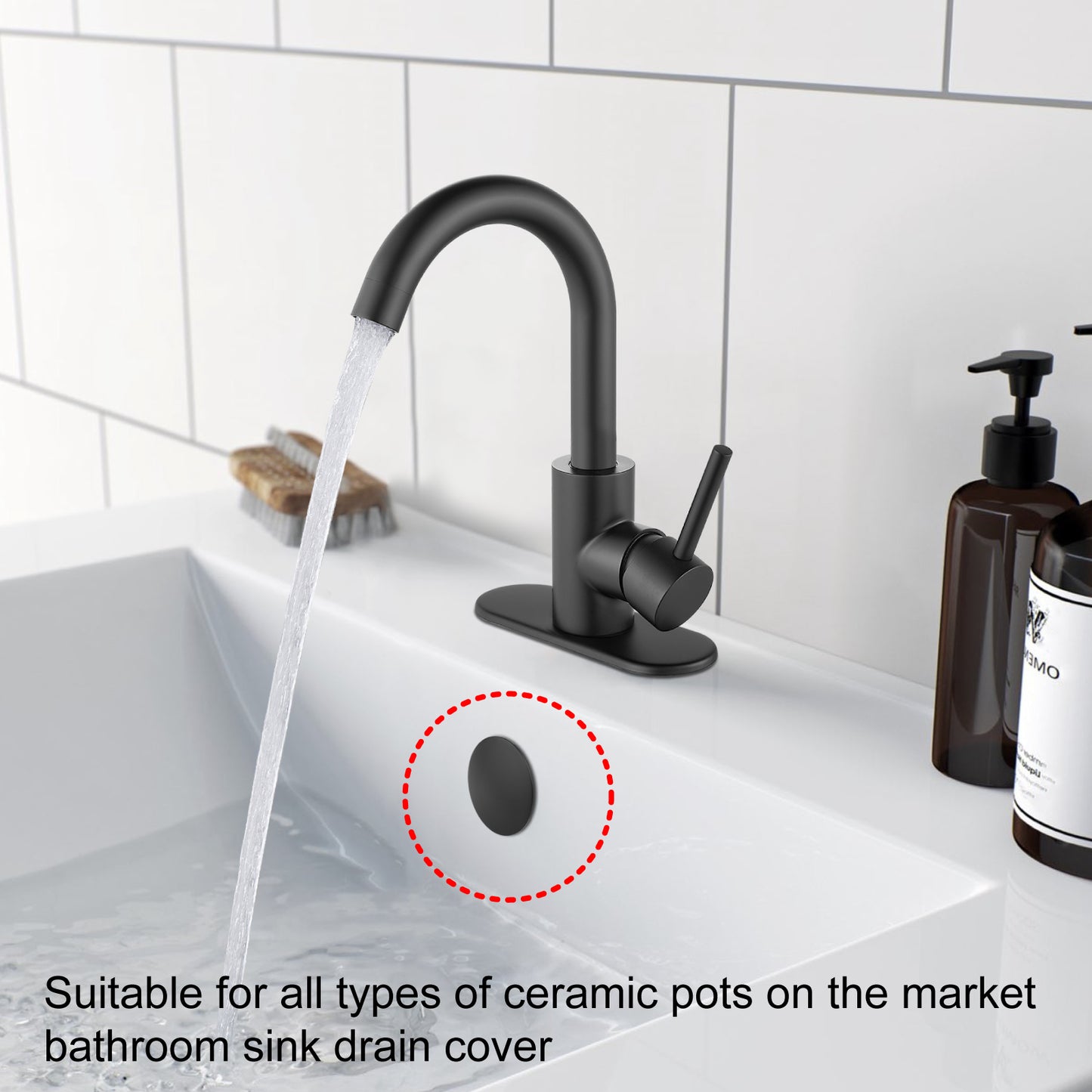 
                  
                    Midanya Sink Basin Overflow Trim Ring, Bathroom Vanity Vessel Sink Overflow Cover Basin Trim Brass Insert in Hole Round Caps, Sink Overflow Ring, Pack of 2
                  
                