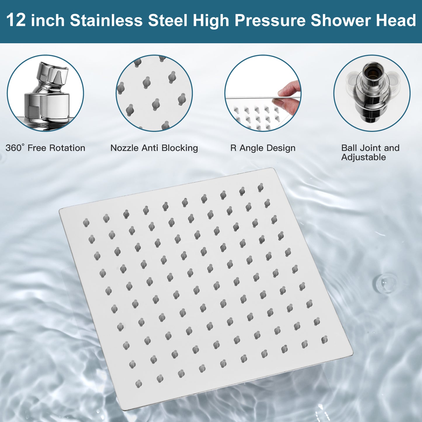 
                  
                    Midanya Rain Shower System with Push Button Diverter Bathroom Luxury Shower Faucets Sets Complete, Handheld Shower Head and 12 Inch Shower Head with Rough-in Valve Trim Kits
                  
                