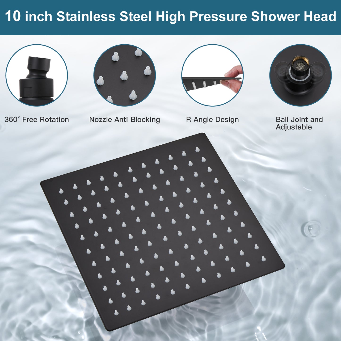 
                  
                    Midanya Oil-Rubbed Bronze Shower Faucet Set Shower System 10 inch Square Rainfall Shower Head Ceiling Mounted with Handheld Spray and Waterfall Tub Spout Included Rough-in Valve Mixer Combo and Trim
                  
                