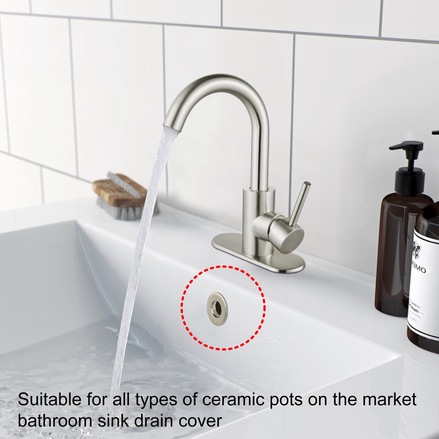
                  
                    Midanya Brass Insert in Hole Round Caps, 2 Pcs Sink Basin Trim Overflow Cover, Bathroom Kitchen Vanity Vessel Sink Overflow Ring
                  
                
