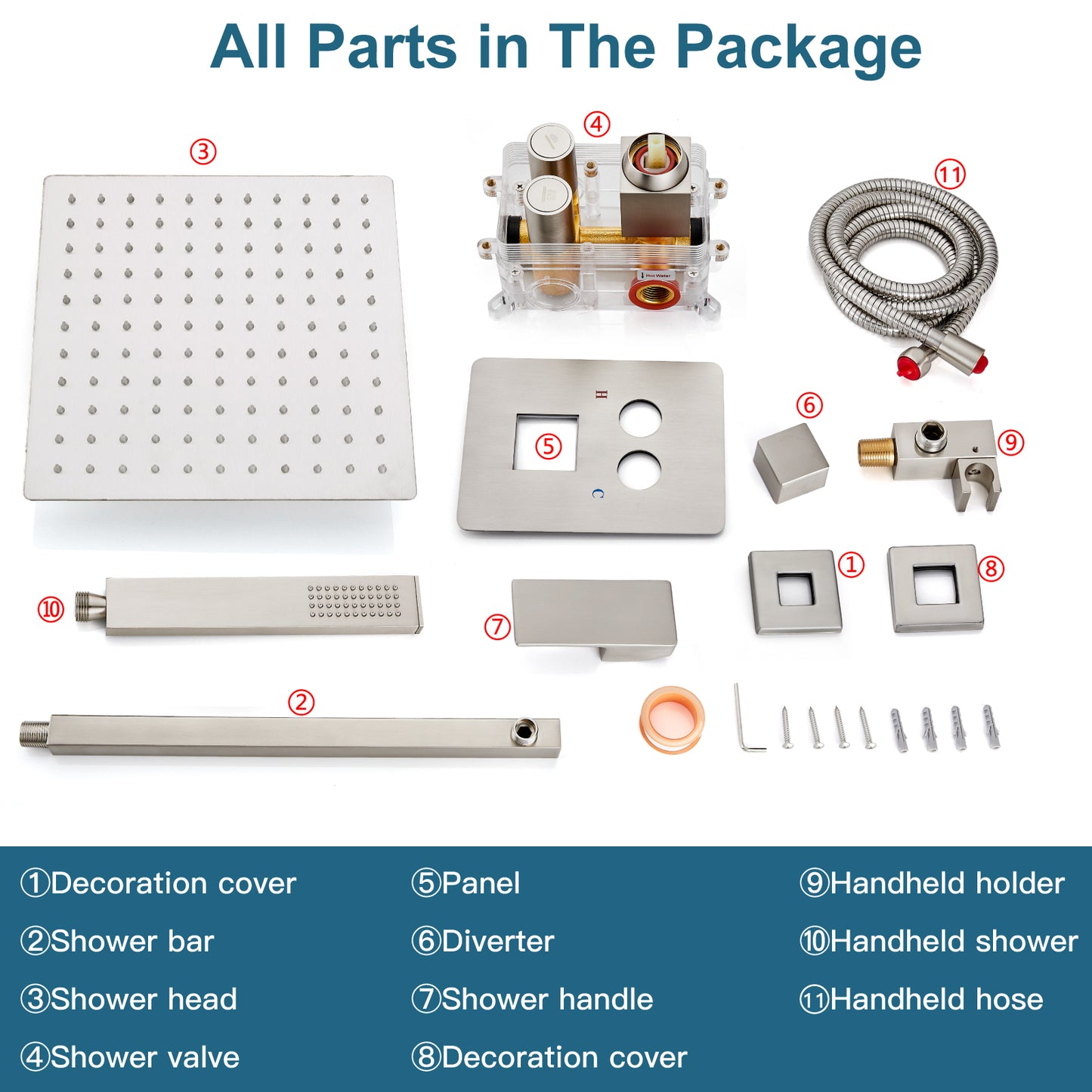 
                  
                    Midanya Rain Shower System with Push Button Diverter Bathroom Luxury Shower Faucets Sets Complete, Handheld Shower Head and 12 Inch Shower Head with Rough-in Valve Trim Kits
                  
                